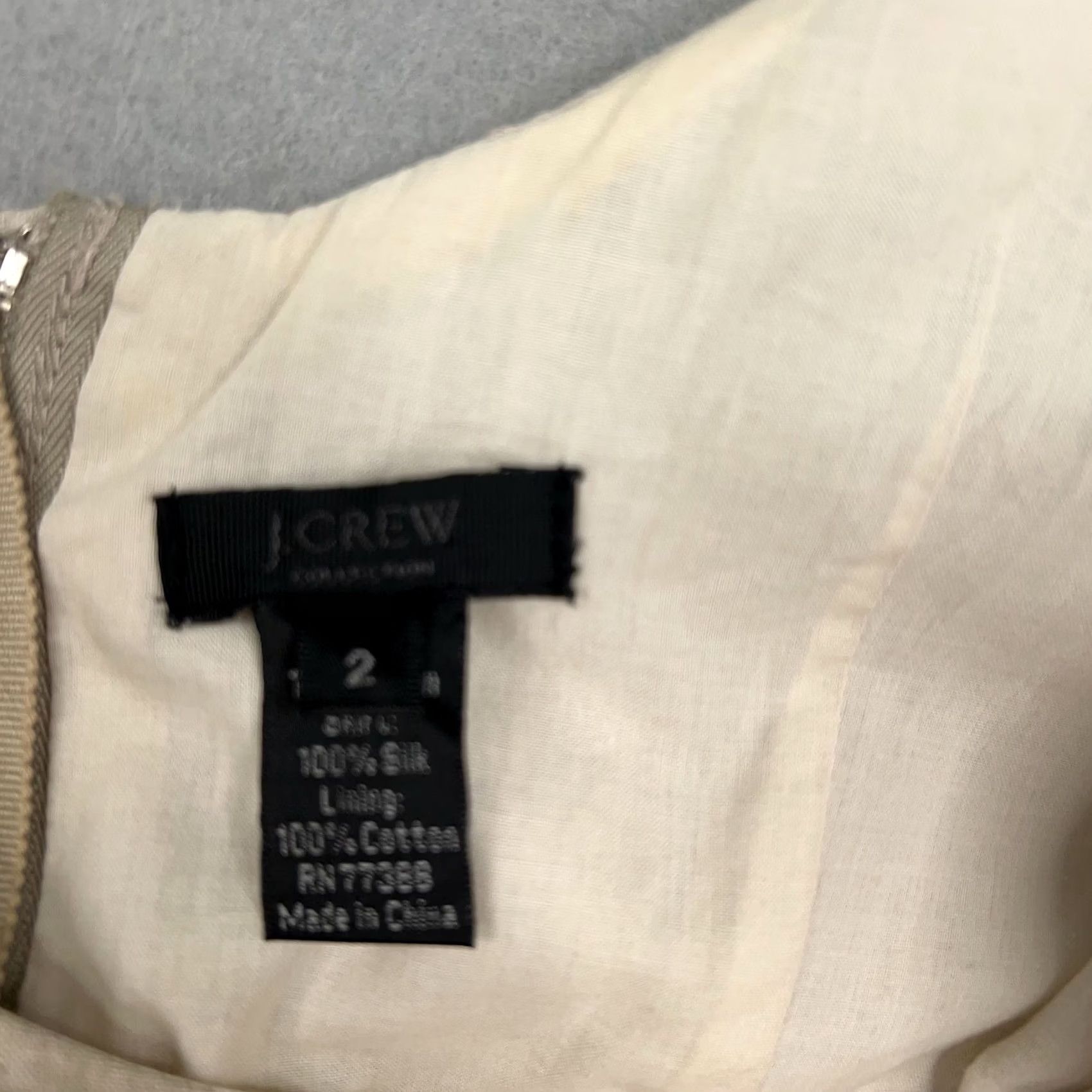 J.Crew J.CREW Collection Dress Womens 2 Colorblock Linen Silk Ivory Peach Sleeveless A-line Pockets 2 Size XS / US 0-2 / IT 36-38 - 6 Thumbnail