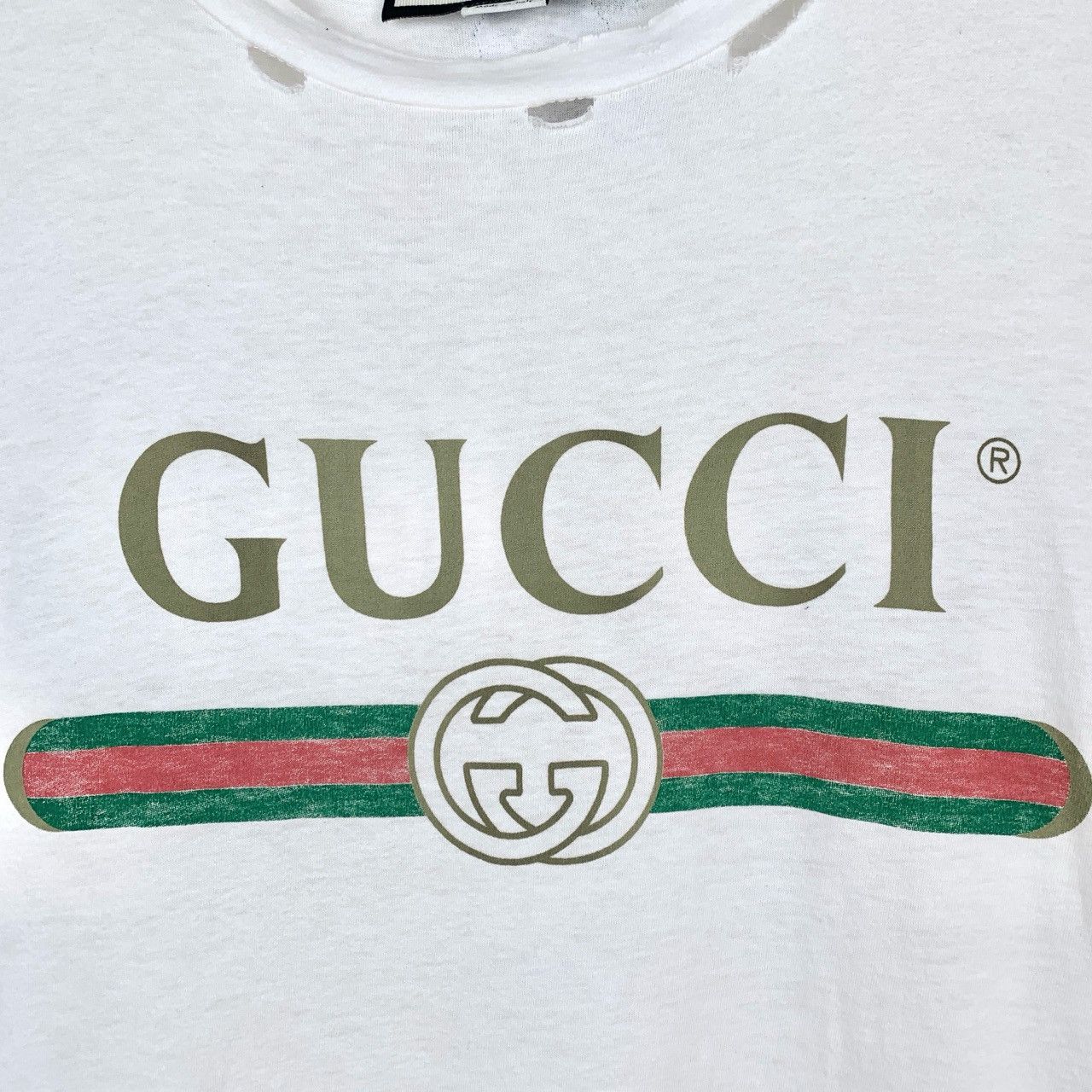 Gucci Gucci White Floral Logo Print Cotton T-Shirt (Size XXS) Size XXS / US 00 / IT 34 - 6 Thumbnail