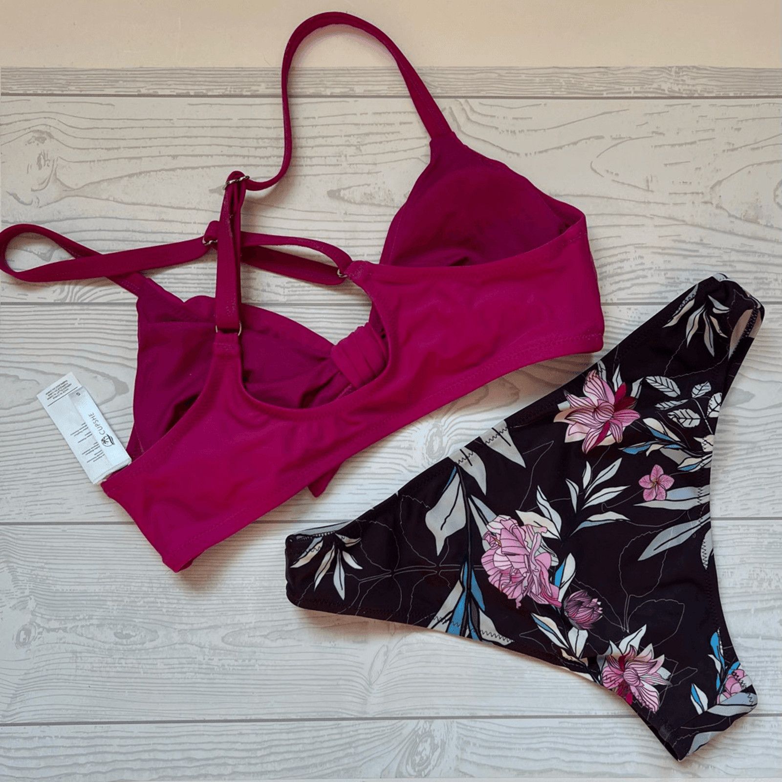 Other Cupshe purple/floral bikini size small NWT Size ONE SIZE - 4 Thumbnail