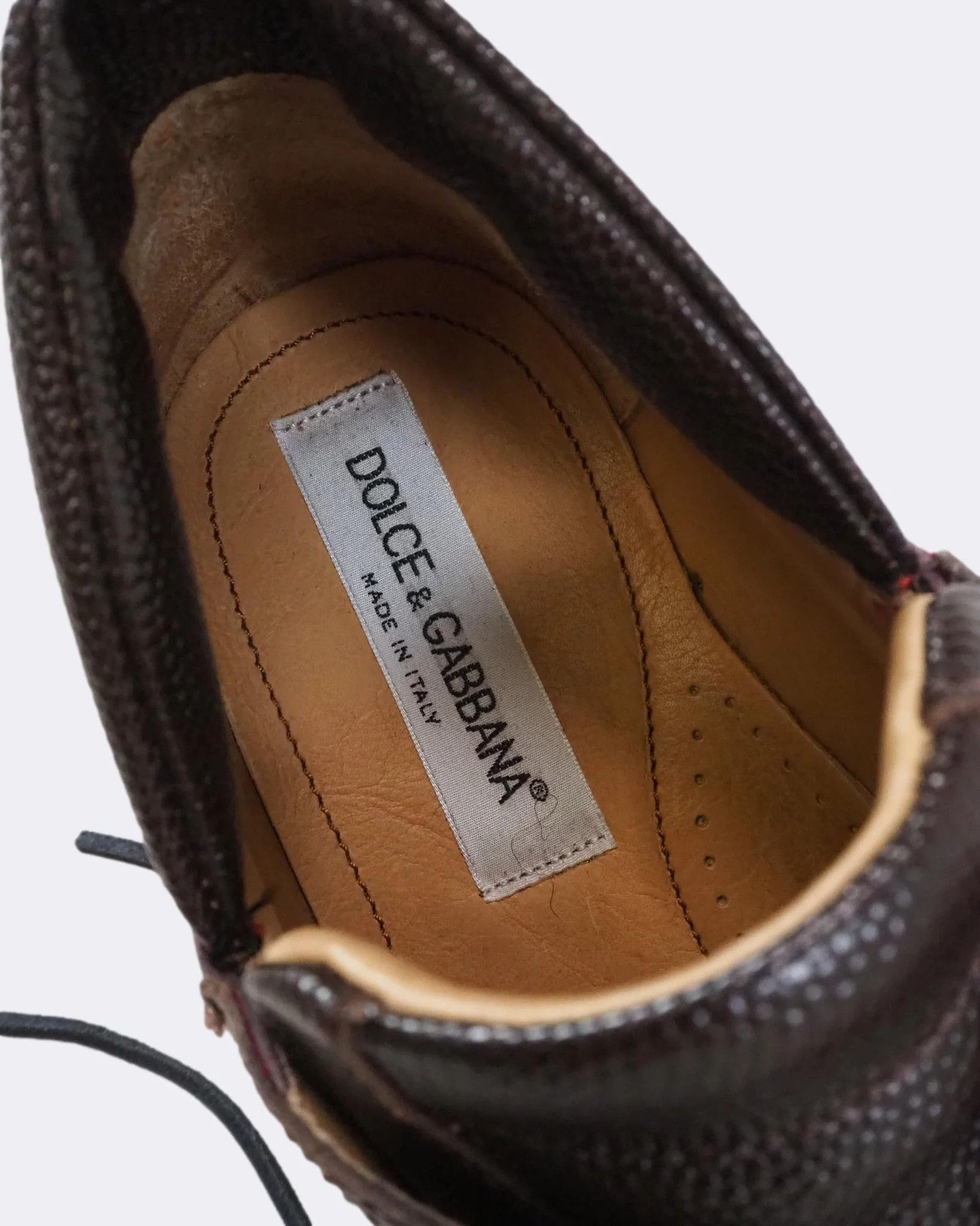 Dolce & Gabbana Dolce & Gabbana Maroon & Black Ponyhair Leather Shoes $1032 Size US 9 / EU 42 - 5 Thumbnail