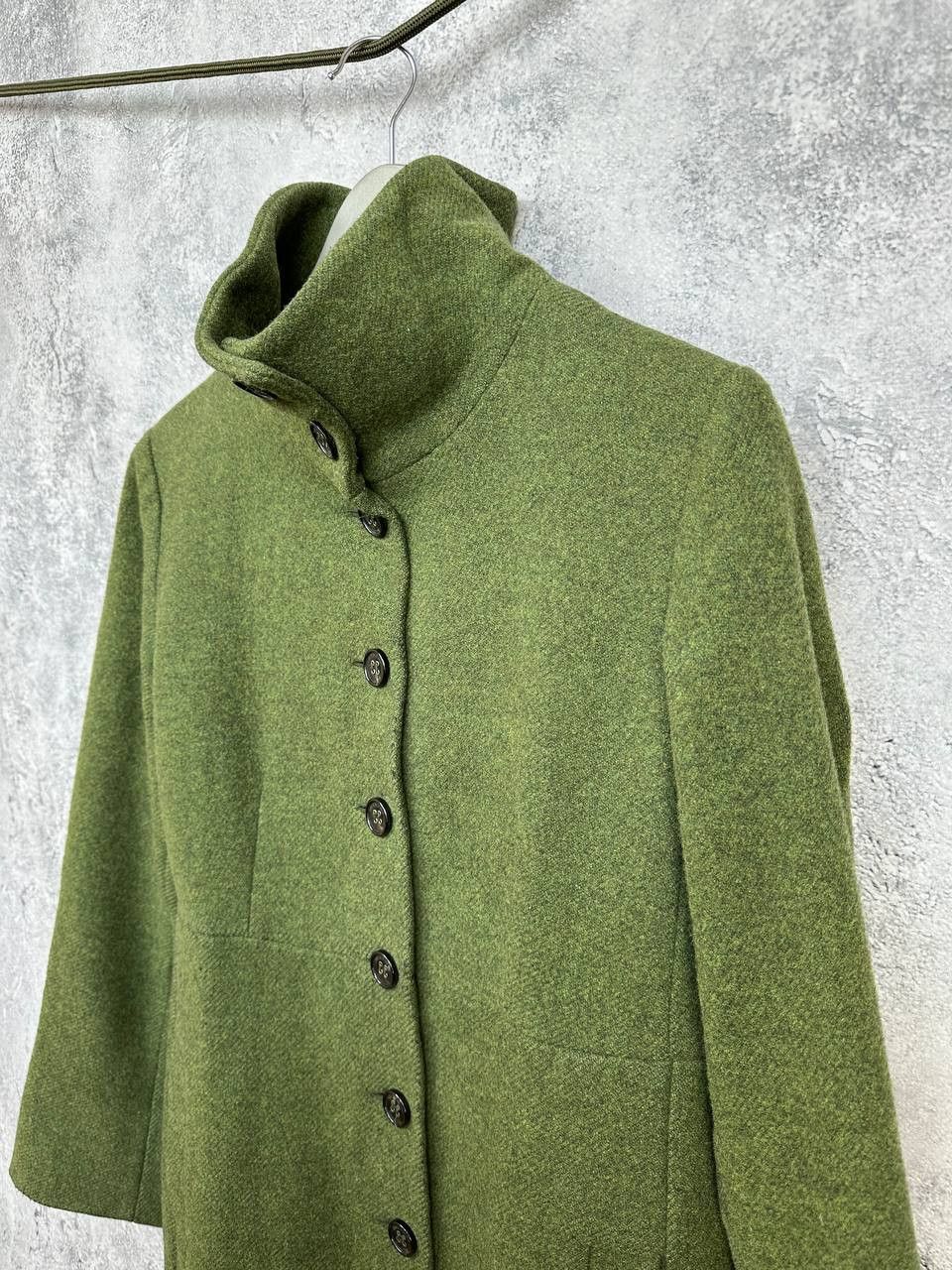 Weekend Max Mara Weekend Max Mara Wool Coat Green Button Front Mid Length Size S / US 4 / IT 40 - 6 Thumbnail