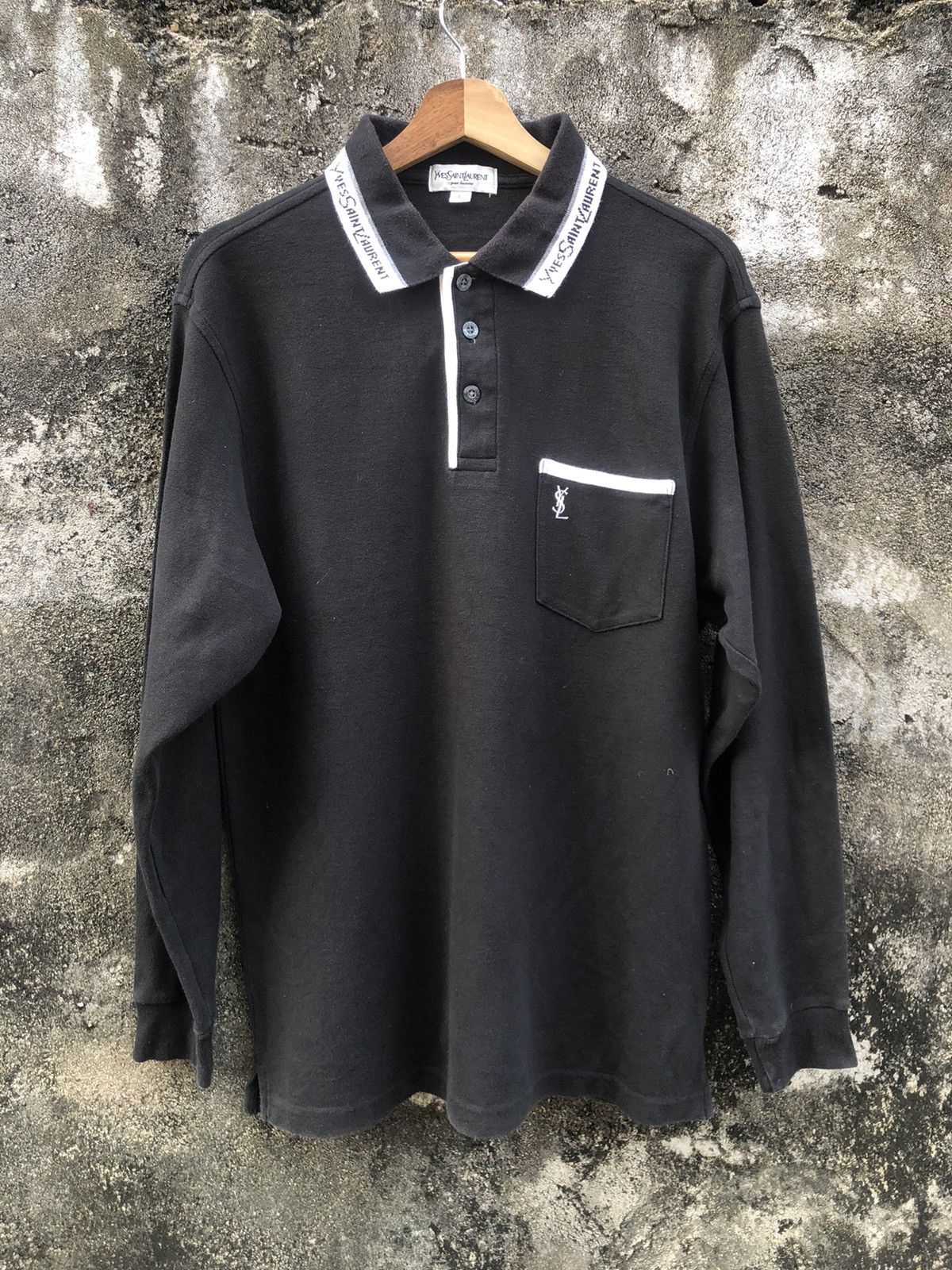 Yves Saint Laurent Vintage YSL Yves Saint Laurent LongSleeve Polos Size US M / EU 48-50 / 2 - 2 Thumbnail
