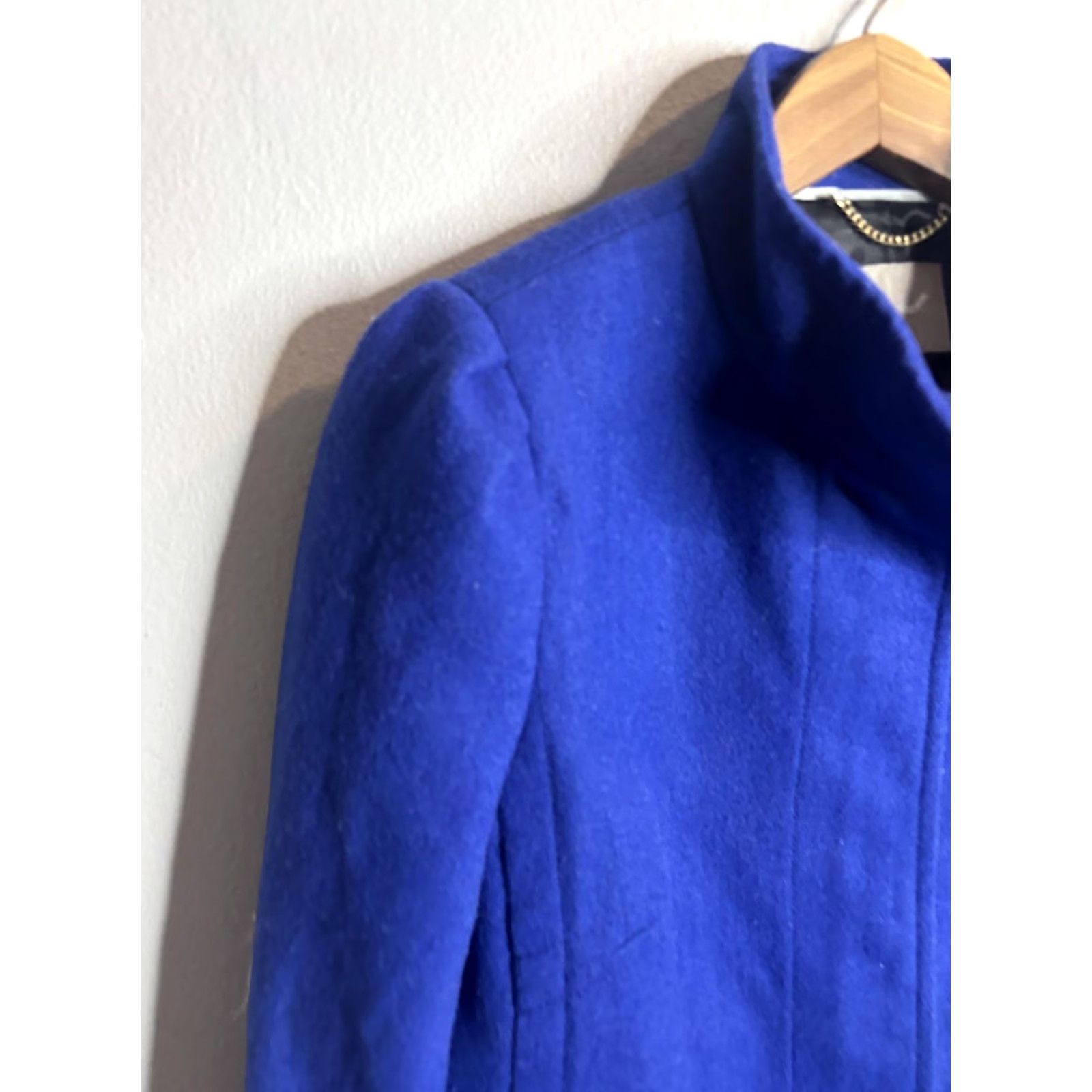 Banana Republic Banana Republic Coat Womens Medium Petite Blue Wool Military Jacket Zip Snap Coat Size M / US 6-8 / IT 42-44 - 2 Thumbnail