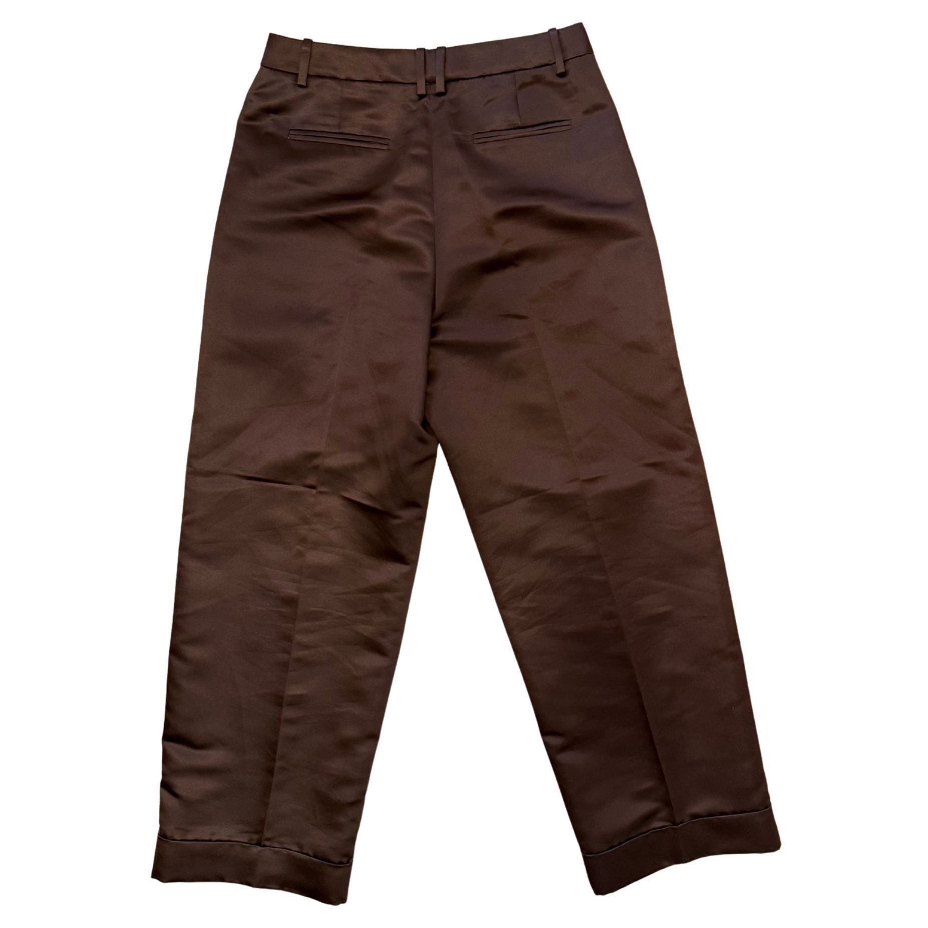 J.Crew J. CREW Wide-leg pleated pant duchesse satin Brown $198 EUC Size 28" / US 6 / IT 42 - 7 Thumbnail