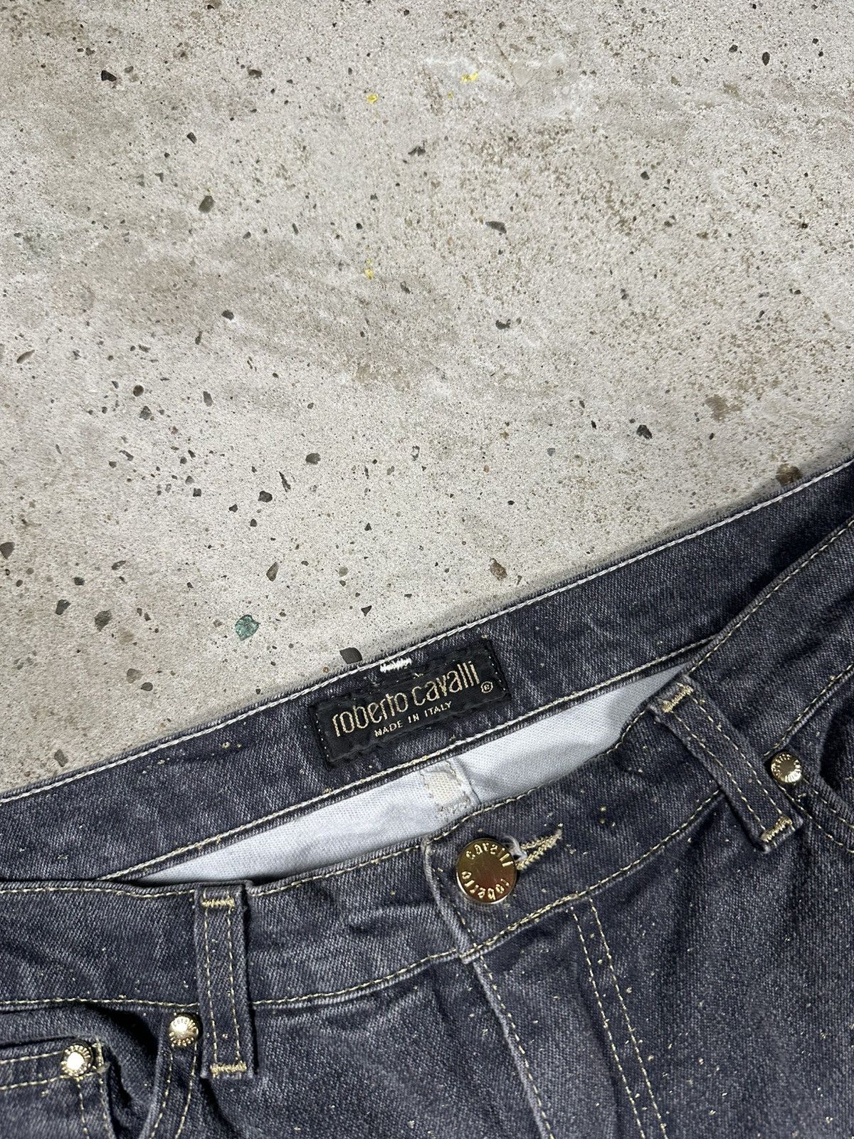 Roberto Cavalli Vintage 90s Roberto Cavalli Brocade Denim Pants Jeans Size 30" / US 8 / IT 44 - 12 Thumbnail