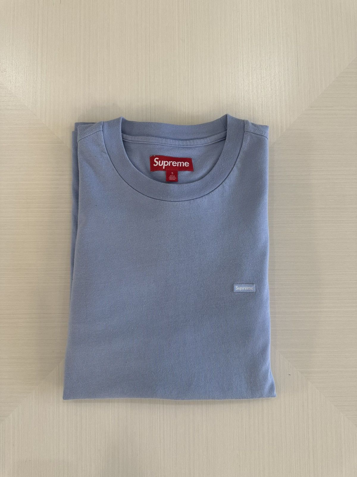 Supreme Supreme Small Box Logo L/S lavender blue FW23 used sz 