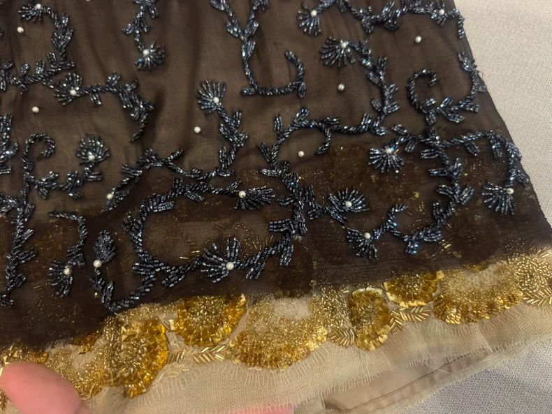 Dries Van Noten DRIES VAN NOTEN size:36 Brown out-of-print show style bead Size 35" - 3 Thumbnail