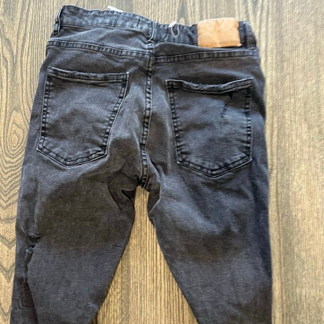 Pull & Bear Pull & Bear Skinny Jeans High Rise Distressed Black Size 31 Size 31" - 8 Thumbnail