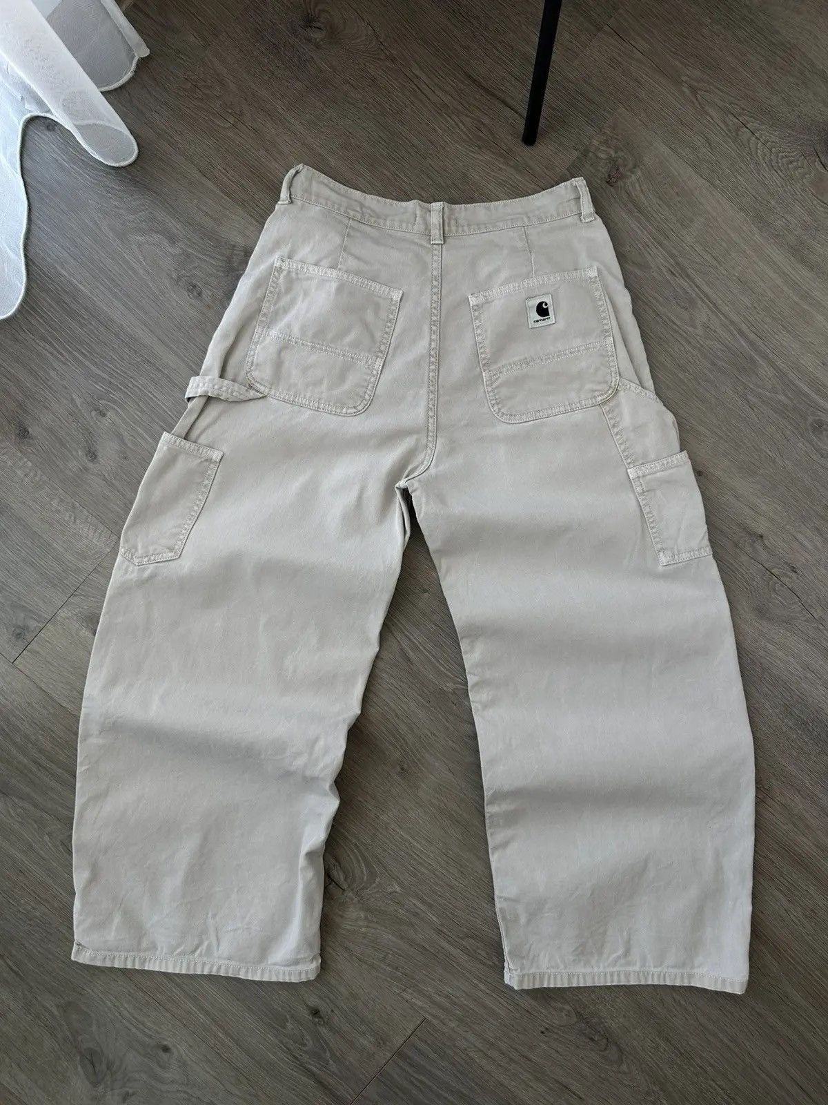 Carhartt Wip Vintage Carhartt Cropped Beige Wide Carpeted Women Pants Size US 27 - 6 Thumbnail