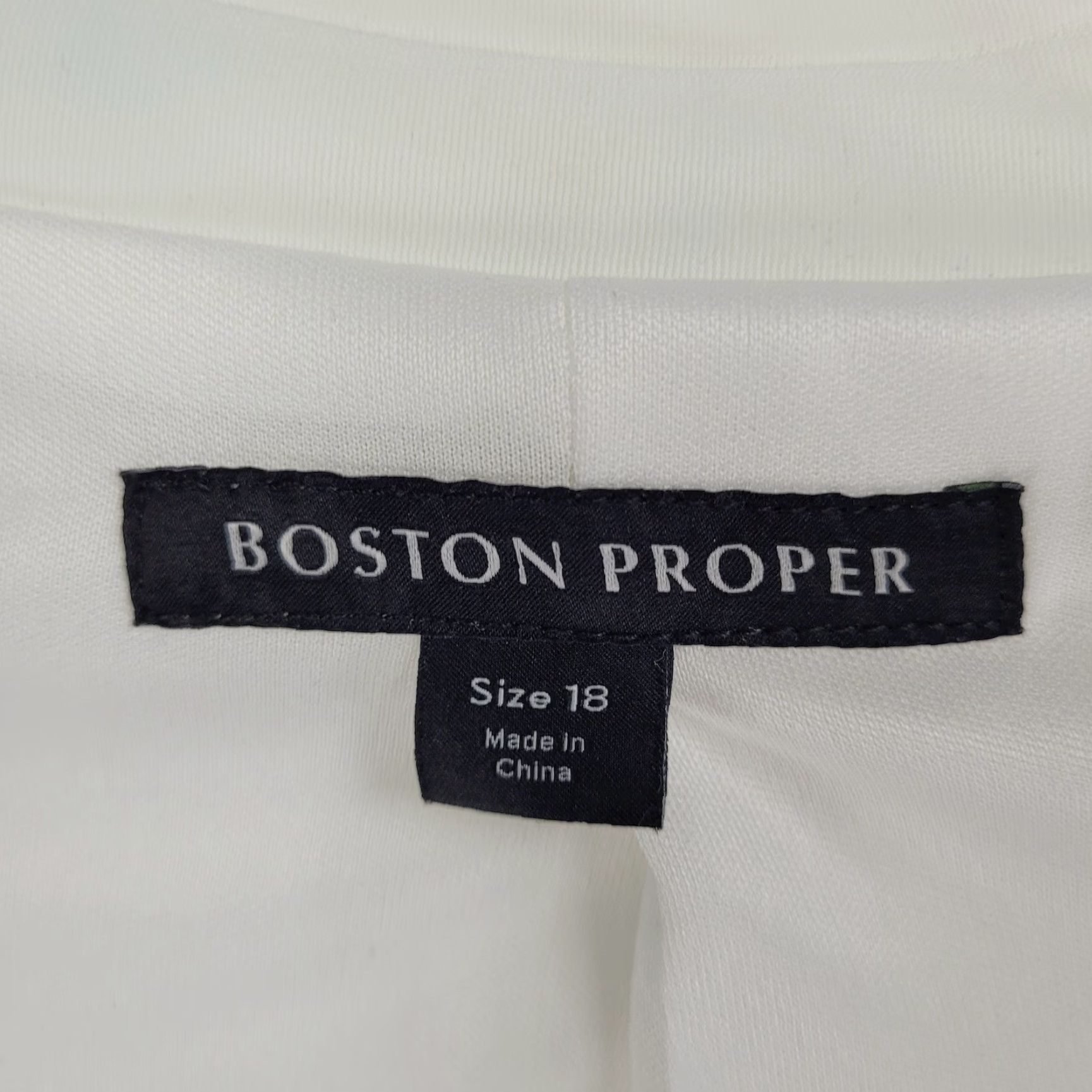 Boston Proper Boston Proper Blazer Women 18 White Notch One-Button Stretch Lined Pant Suit Size XXL / US 16-18 / IT 52-54 - 3 Thumbnail
