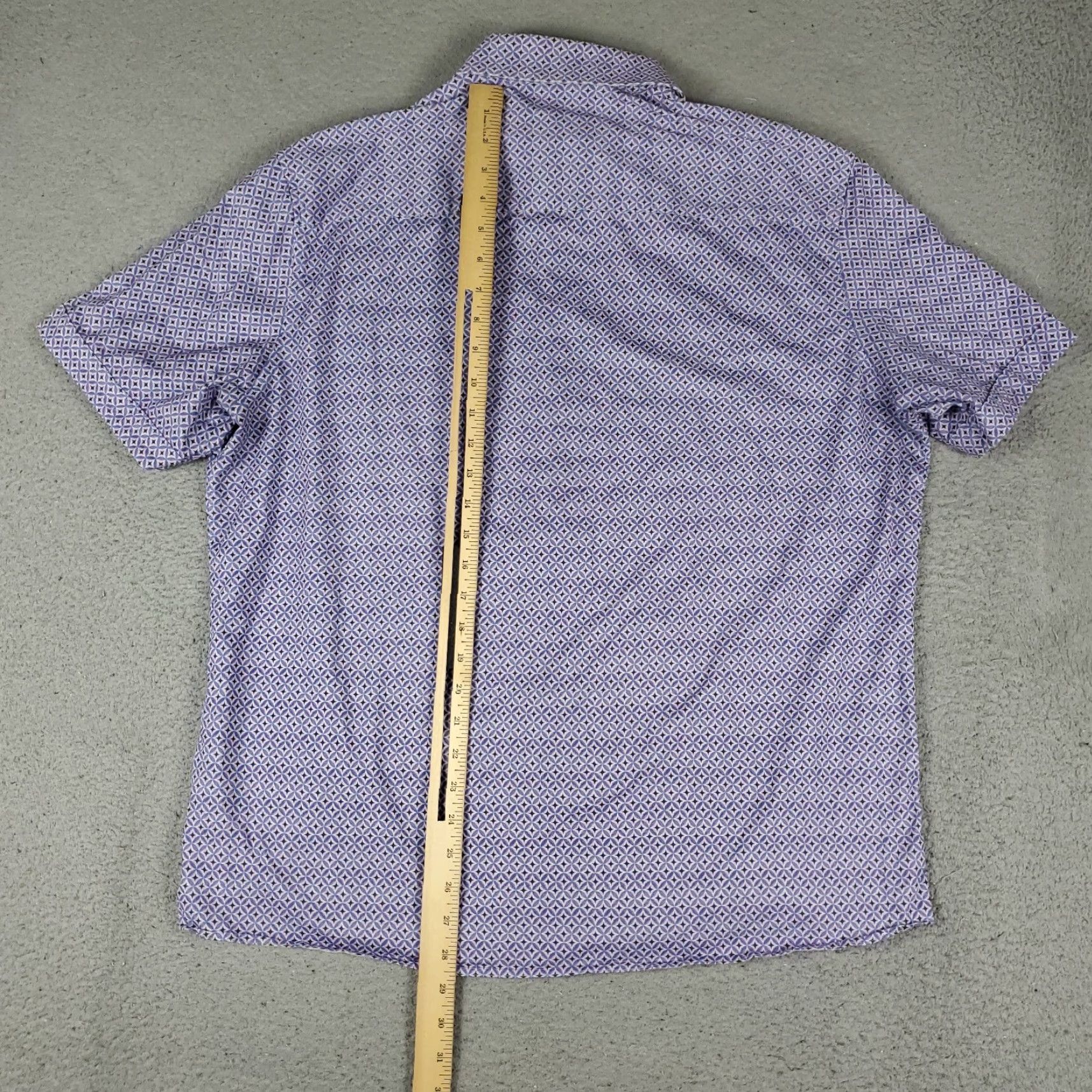 BUGATCHI Bugatchi Uomo Shirt Mens XL Purple Geometric Button Up Short Sleeve Size US XL / EU 56 / 4 - 3 Thumbnail