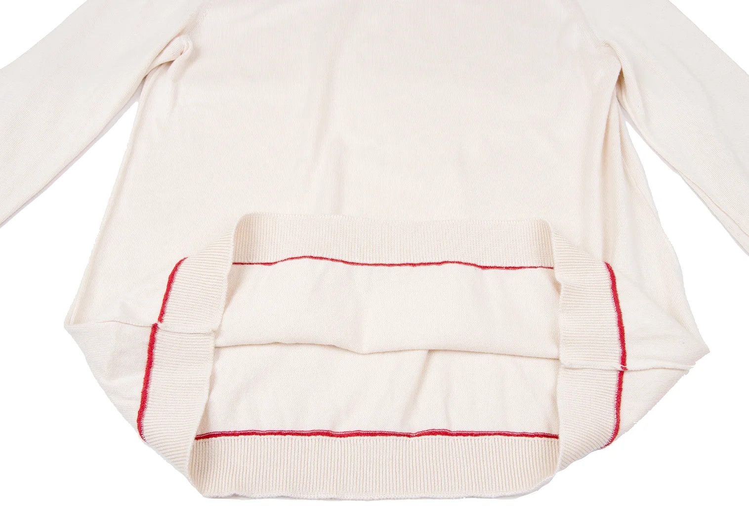 Maison Margiela Color-Stitch Design Knit Sweater in Ivory, Size M Size US M / EU 48-50 / 2 - 8 Thumbnail