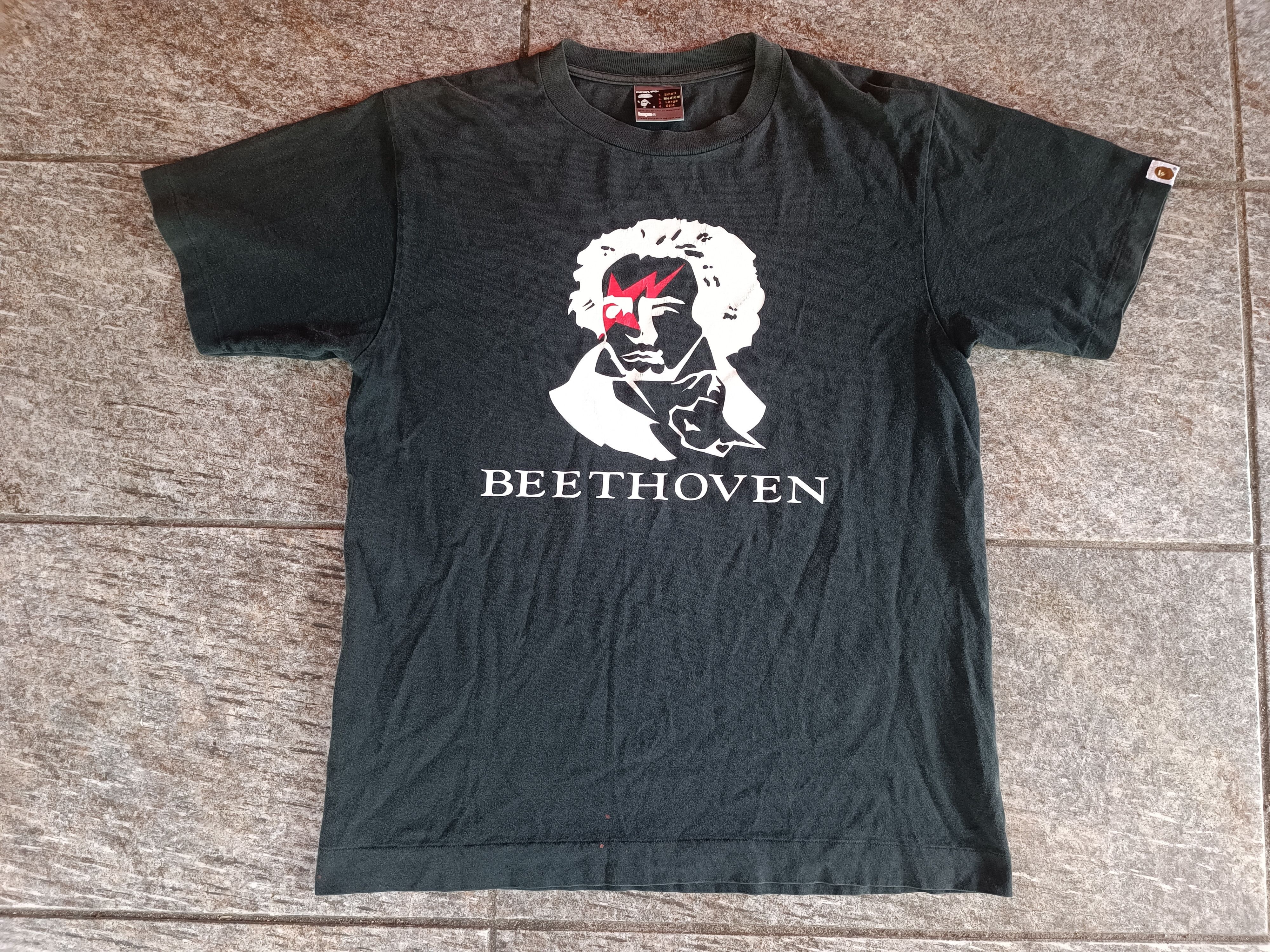 image of Bape x Vintage Beethoven Tee in Black, Men's (Size Medium)