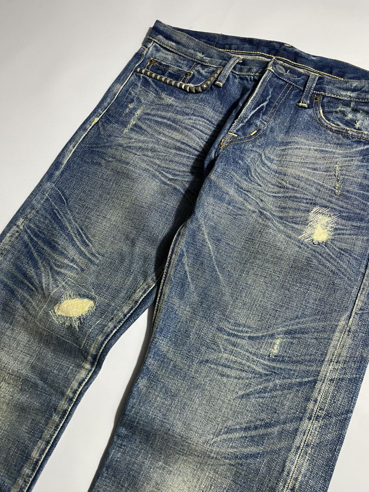 Hysteric Glamour HYSTERIC GLAMOUR DISTRESSED REPAIRED DESIGN DENIM JEANS Size US 30 / EU 46 - 3 Thumbnail