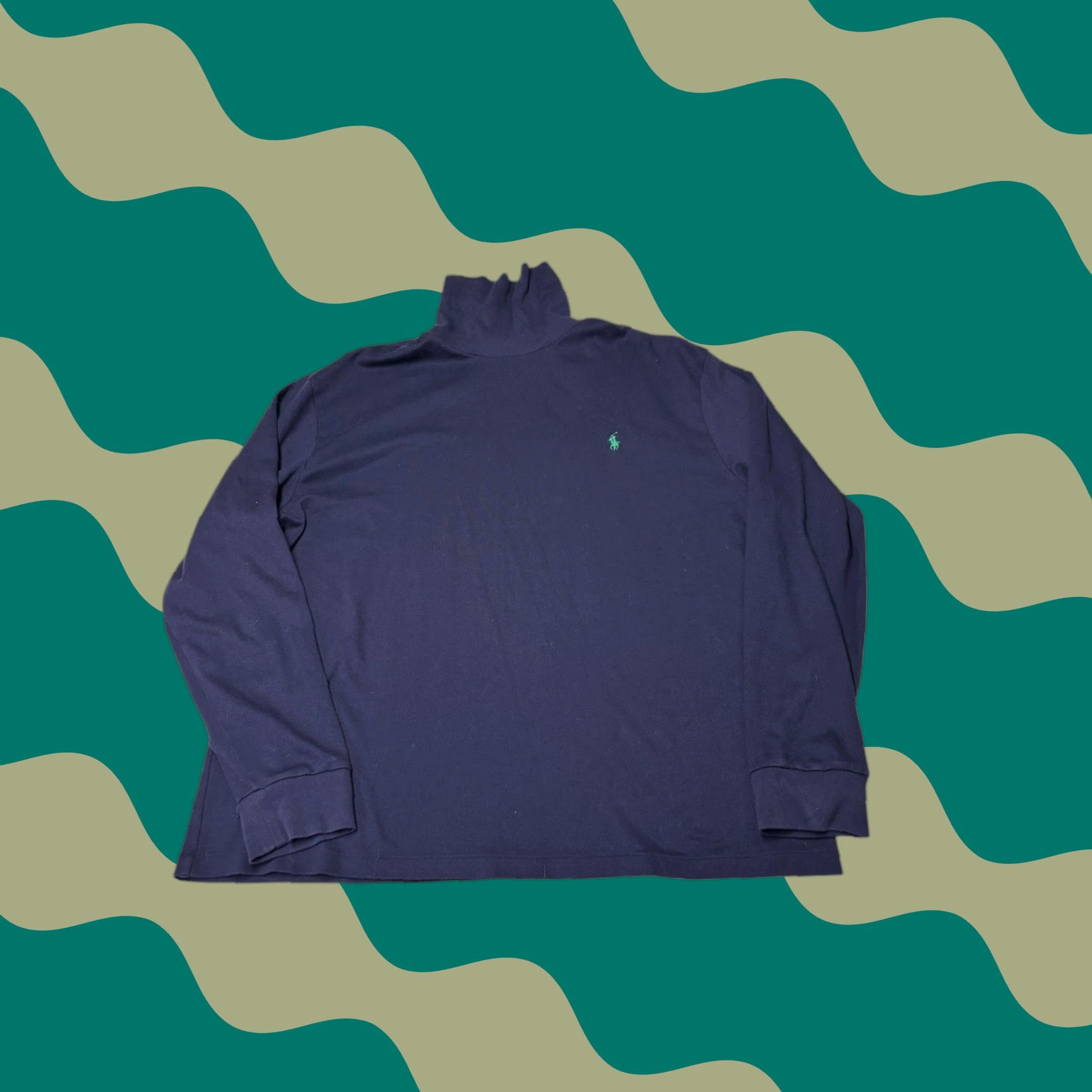 Polo Ralph Lauren Polo Ralph Lauren Mens XXL Navy Blue Cotton Turtleneck Long Sleeve Pony Logo Sweater Size US XXL / EU 58 / 5 - 1 Thumbnail
