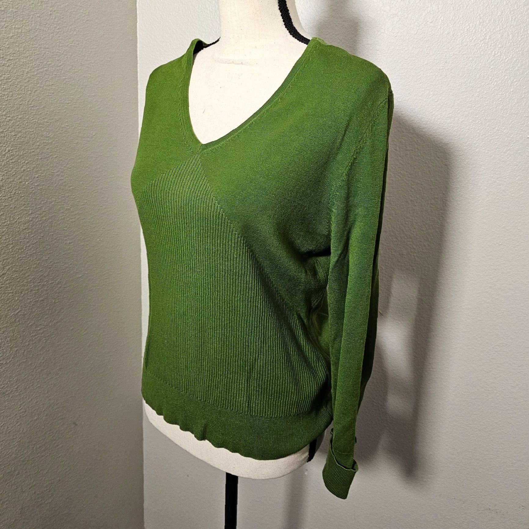 Vintage Vintage Spenser Jeremy Sweater Size L Green Knit Long Sleeve V-Neck Ribbed Size L / US 10 / IT 46 - 2 Thumbnail