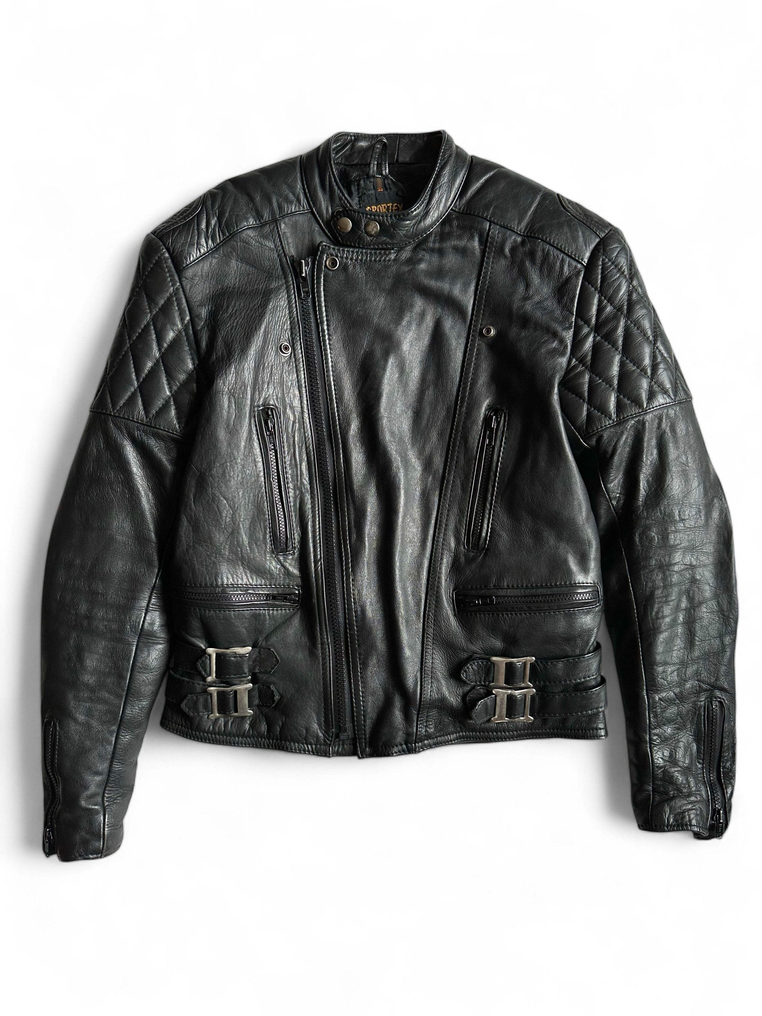 Vintage Vintage Black Leather Biker Jacket Size US S / EU 44-46 / 1 - 2 Thumbnail