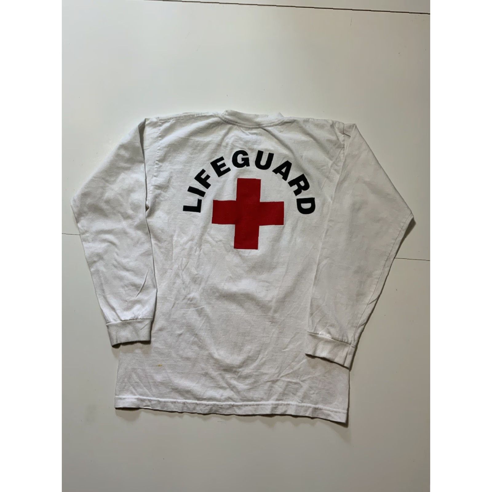 Vintage VINTAGE Bayside Calabasas Aquatic Staff City Lifeguard Swimming White Graphic L/S T-Shirt M Mens Size US M / EU 48-50 / 2 - 3 Thumbnail