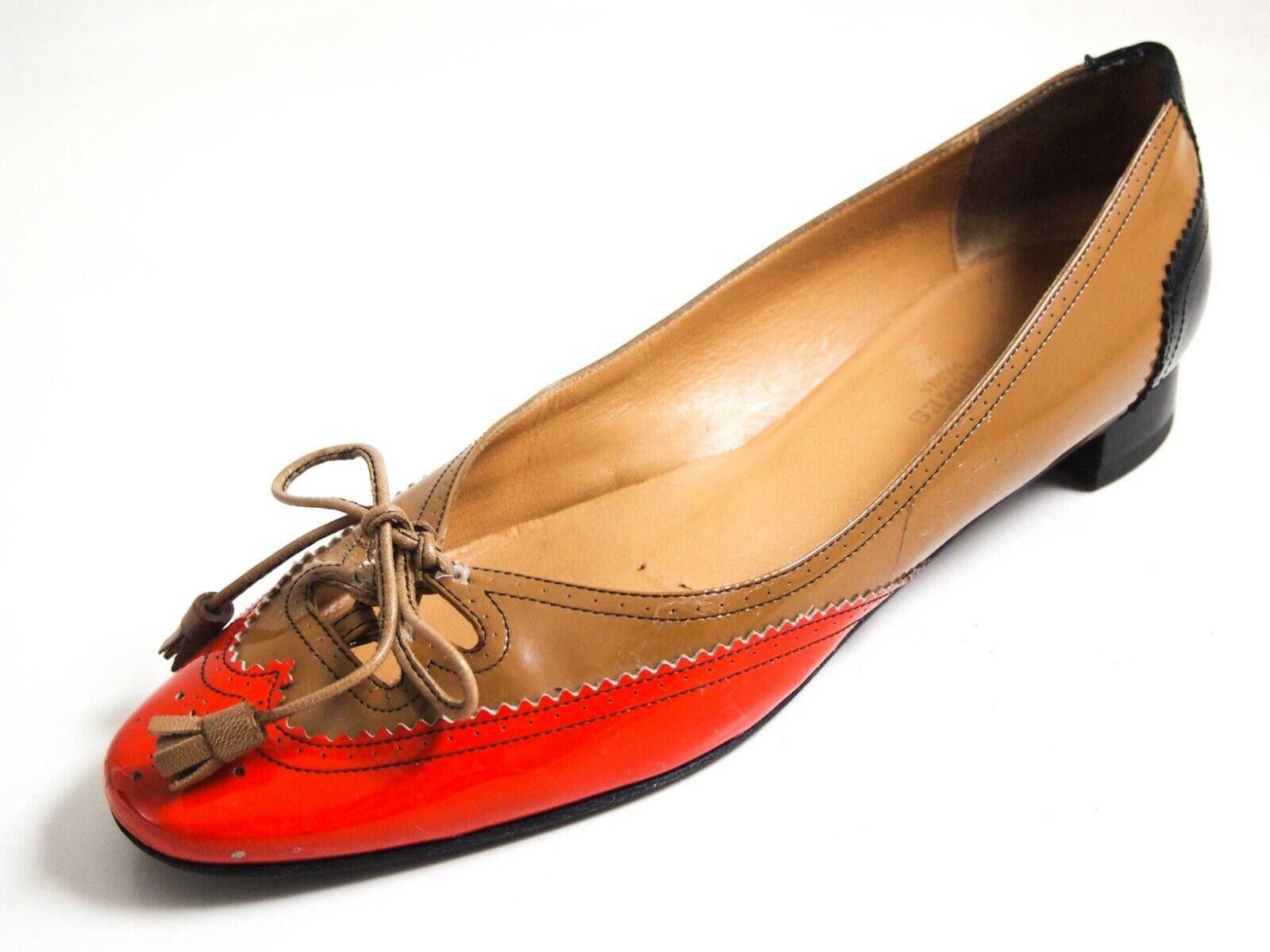 Hermes Hermes Flats Red Brown Patent Leather US 7 EU 37 Size US 7 / IT 37 - 1 Thumbnail