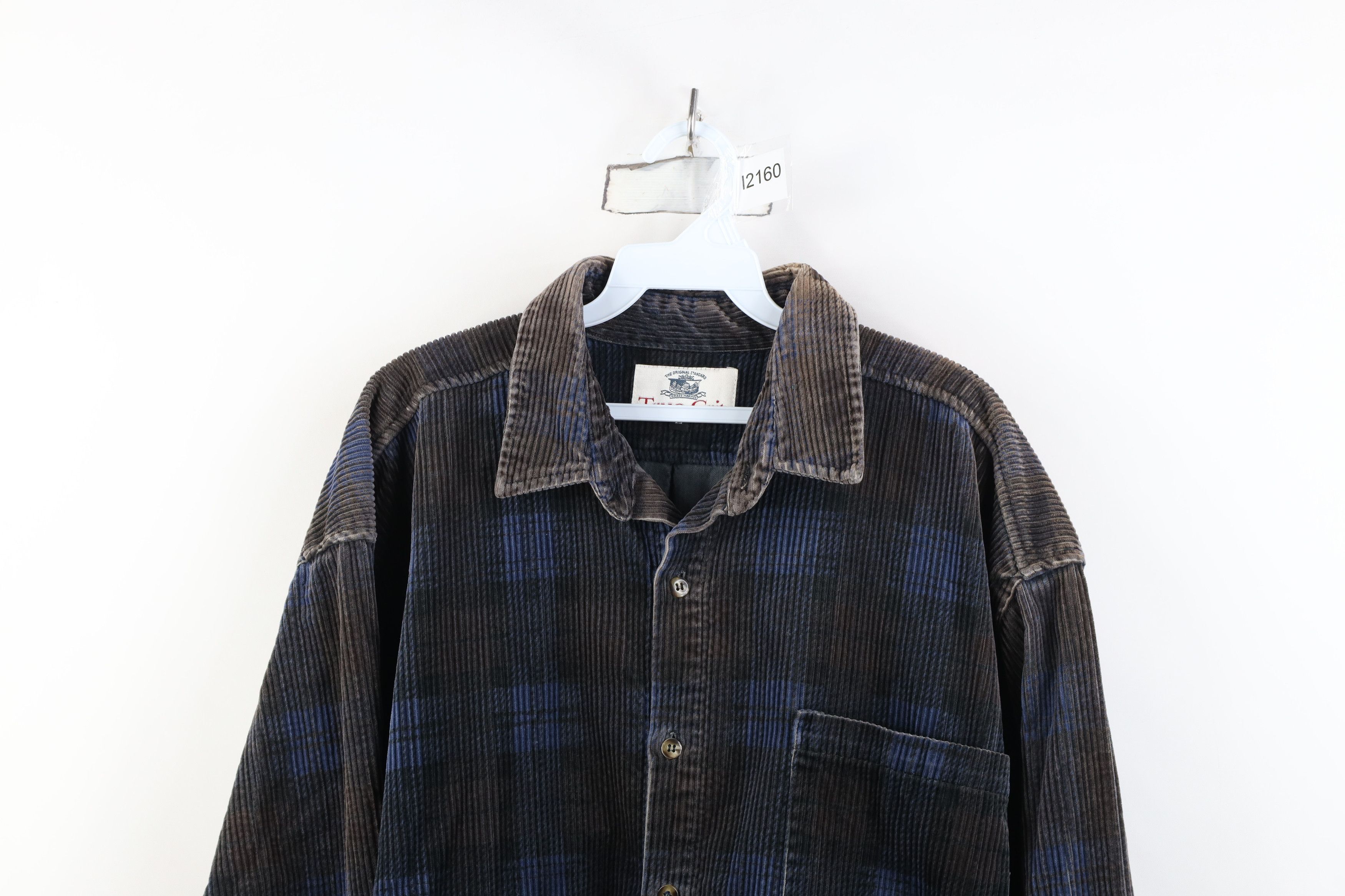 Vintage Vintage 90s Streetwear Heavy Corduroy Button Shirt Plaid Size US L / EU 52-54 / 3 - 2 Thumbnail