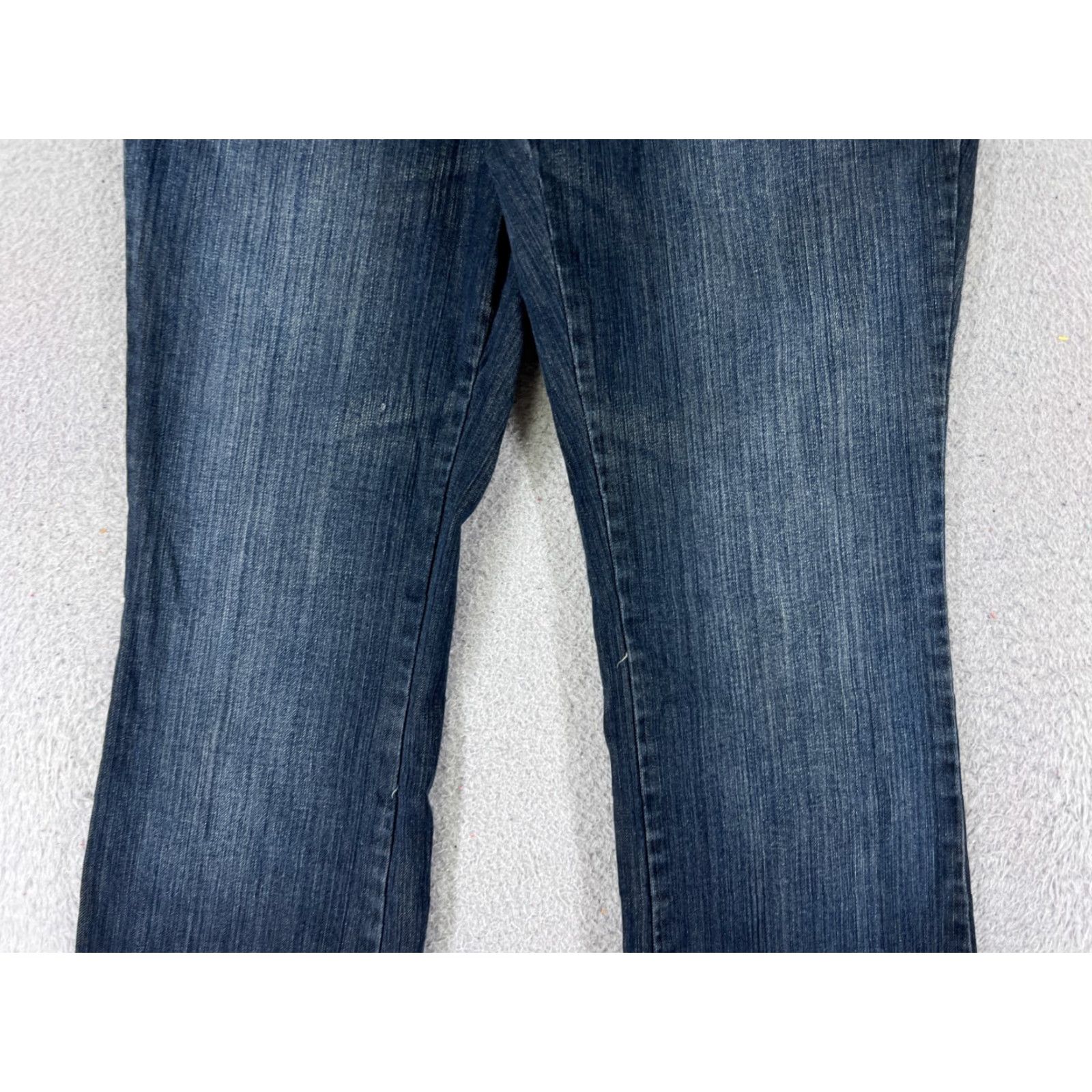 Vintage BISOU BISOU Jeans Womens 10 Flared Dark Blue Denim Cotton 31x31 Distressed Size 32" / US 10 / IT 46 - 3 Thumbnail