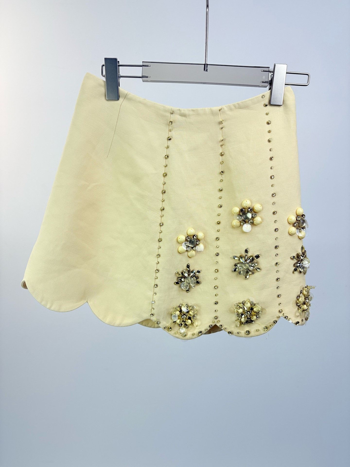 Miu Miu Miumiu Rhinestone-Embellished Mini Skirt Size 40" / US 18 - 1 Thumbnail