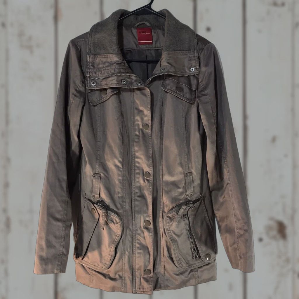 Vintage VERO MODA Brown Full Zip Button Jacket Womens Size M Casual Workwear Size M / US 6-8 / IT 42-44 - 1 Thumbnail