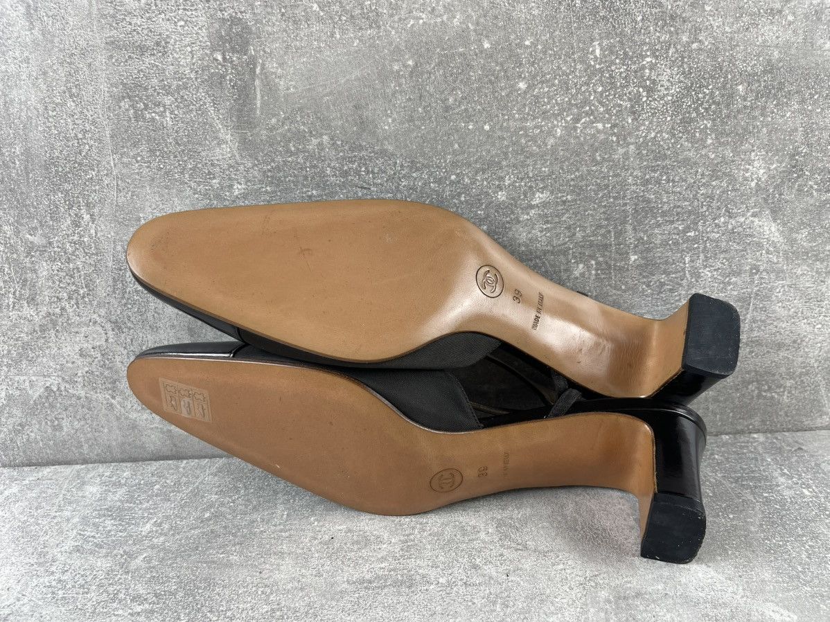 Chanel CHANEL Slingback Pumps 90s Grosgrain Leather Heels Shoes Size US 9 / IT 39 - 9 Thumbnail