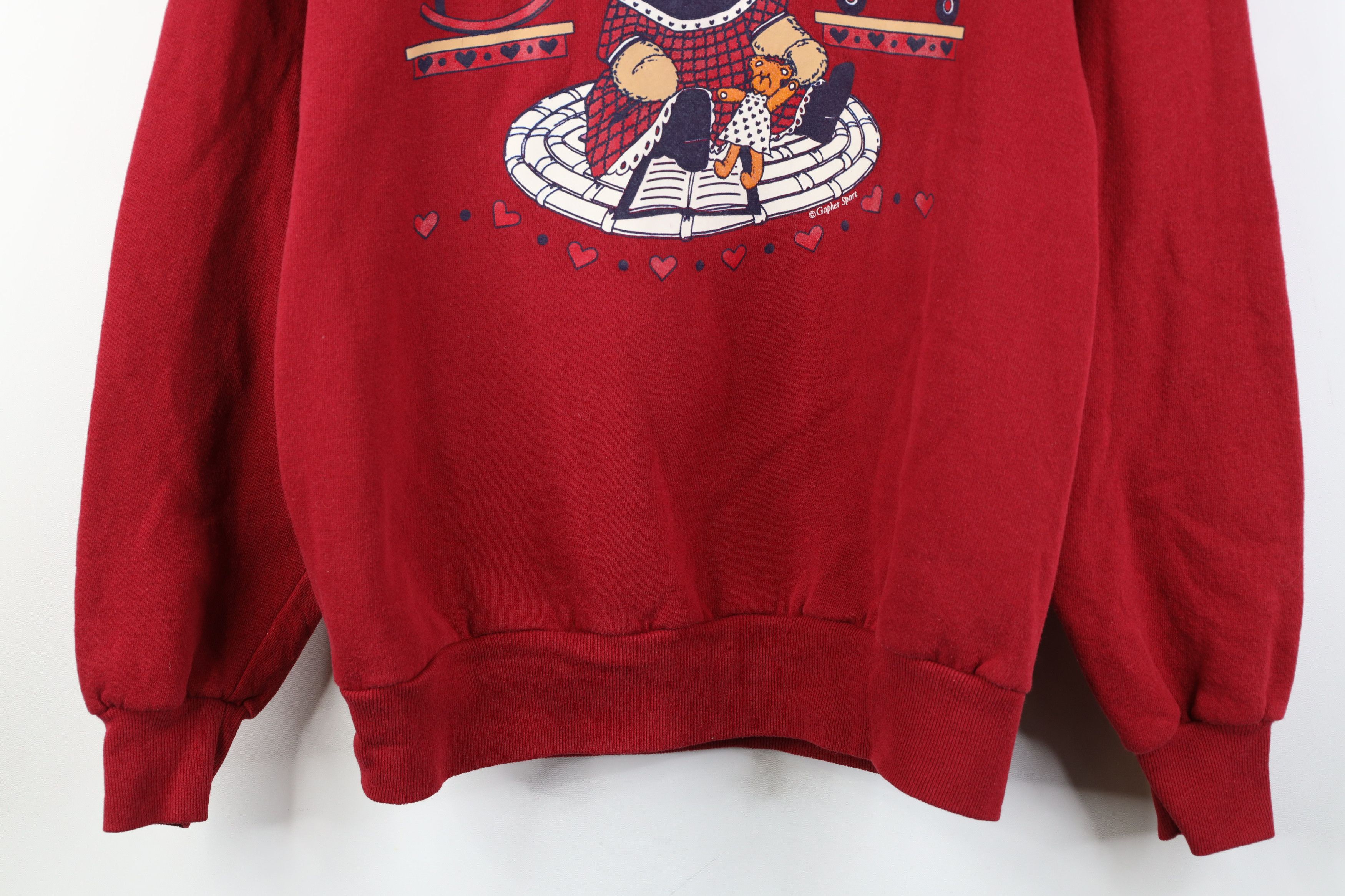 Vintage Vintage 90s Streetwear Heart Bear Turtleneck Sweatshirt USA Size M / US 6-8 / IT 42-44 - 3 Thumbnail
