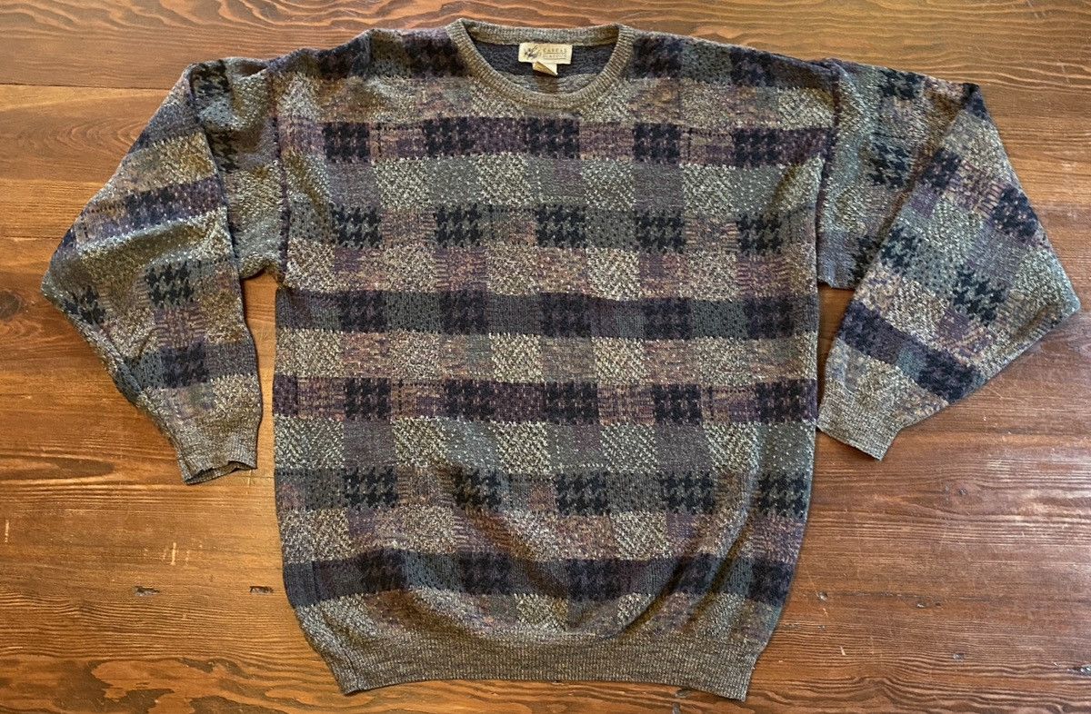 Lord & Taylor Vintage 90’s Lord & Taylor Plaid Knit Sweater Earthtones Size US XL / EU 56 / 4 - 2 Thumbnail
