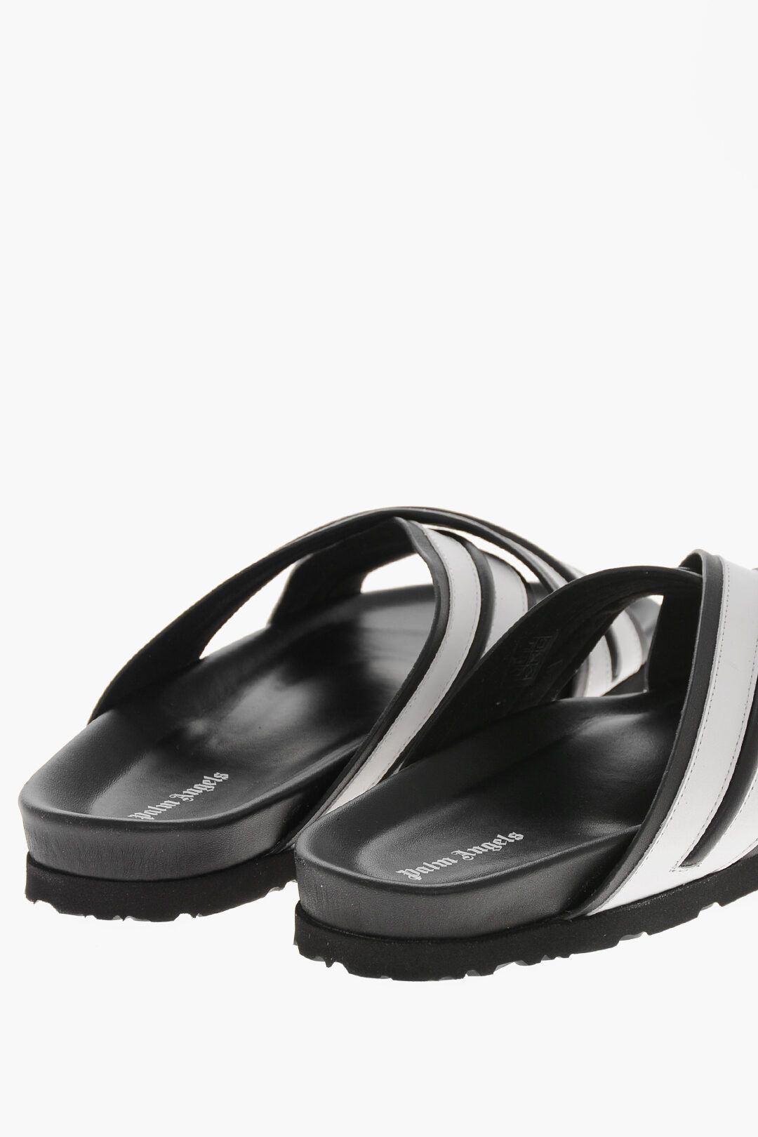 Palm Angels og1mm0226 Leather Sandals in Black & White Size US 9 / EU 42 - 3 Thumbnail