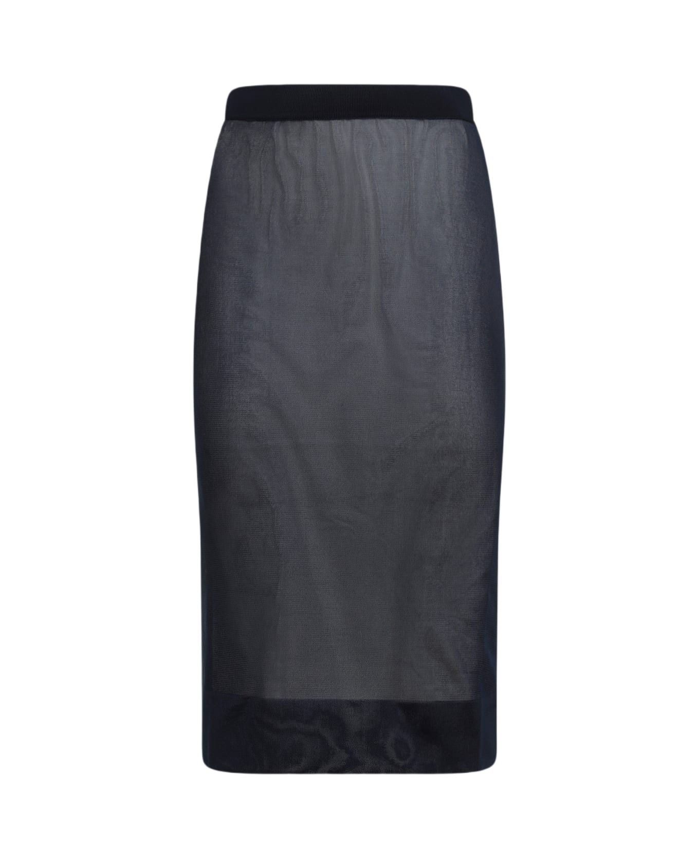 Saint Laurent Paris o1bcso1str0426 Viscose Midi Skirt in Blue Size 26" / US 2 / IT 38 - 1 Thumbnail