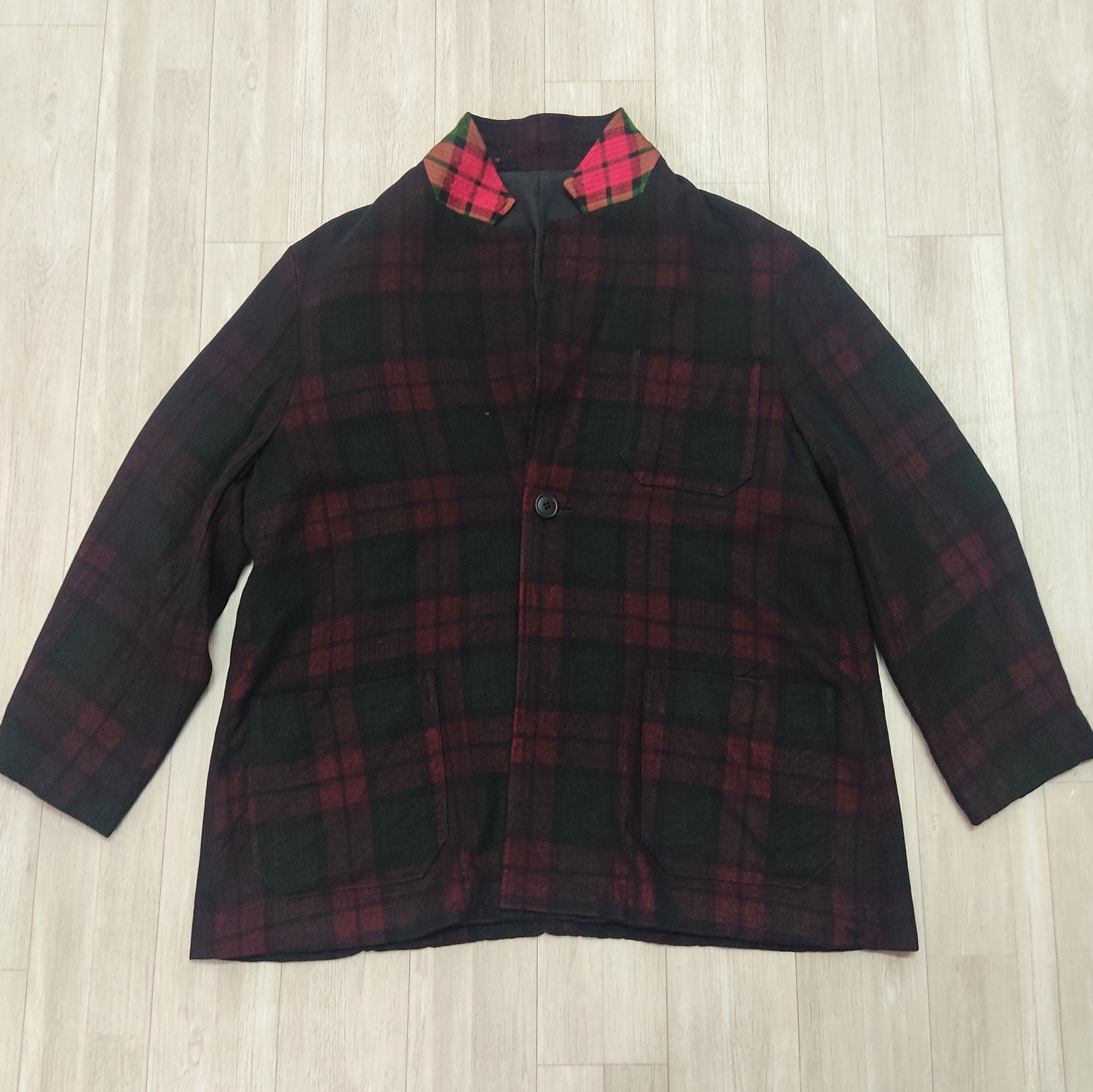 Yohji Yamamoto YOHJI YAMAMOTO Madras Checkers Wool Rayon Blazer Jacket Size US L / EU 52-54 / 3 - 7 Thumbnail
