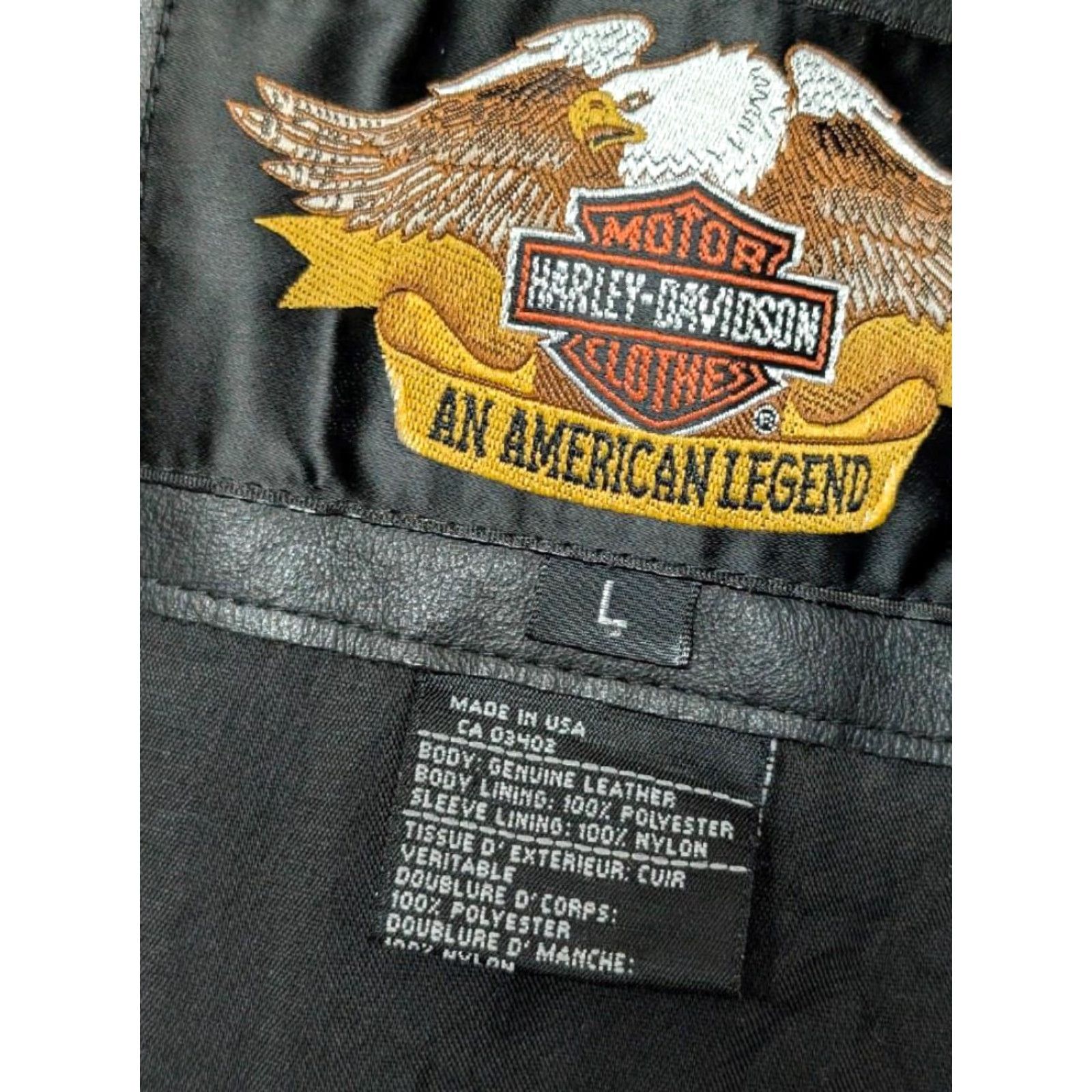 Harley Davidson VINTAGE Harley-Davidson Leather Jacket Mens L Black 44 USA Made Motorcycle Jacket Size US L / EU 52-54 / 3 - 5 Thumbnail