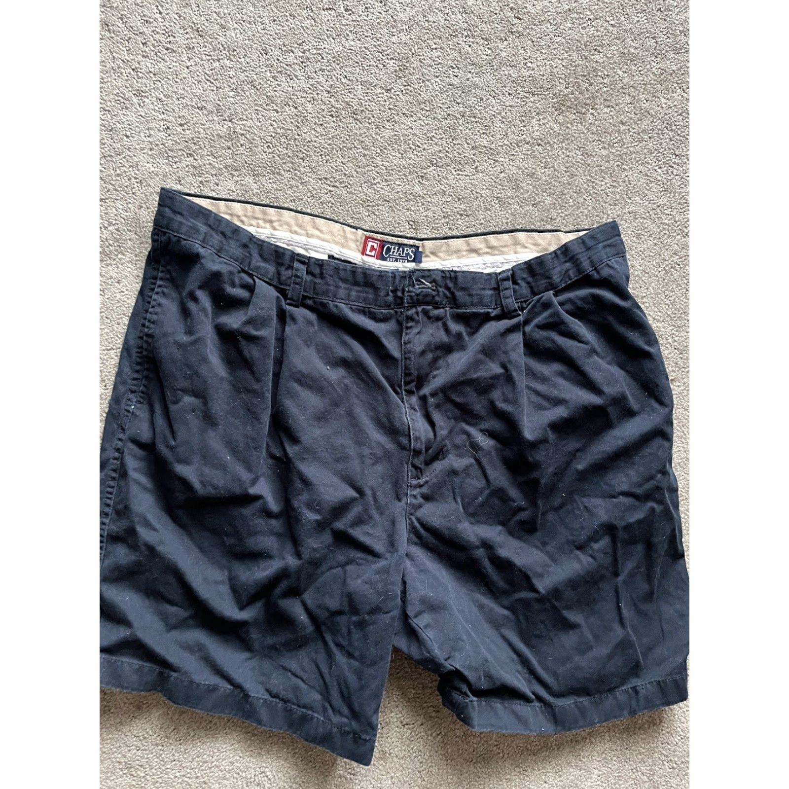 Chaps VINTAGE Chaps Men's Pleated Navy Blue Men Chino Shorts Size 40 Size US 40 / EU 56 - 3 Thumbnail