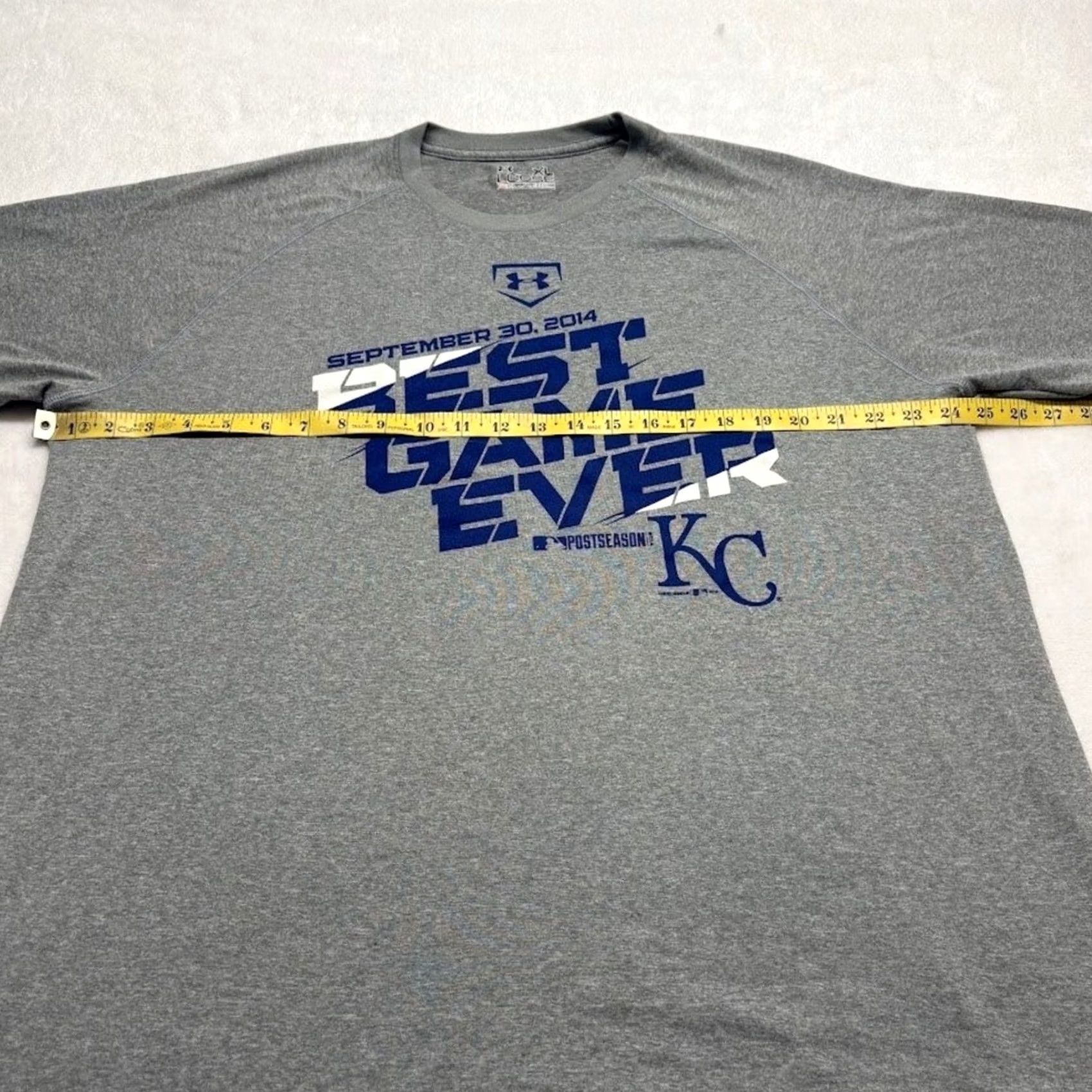 Under Armour VINTAGE KC Royals 2014 Postseason Under Armour T Shirt XL Gray Mens Size US XL / EU 56 / 4 - 6 Thumbnail