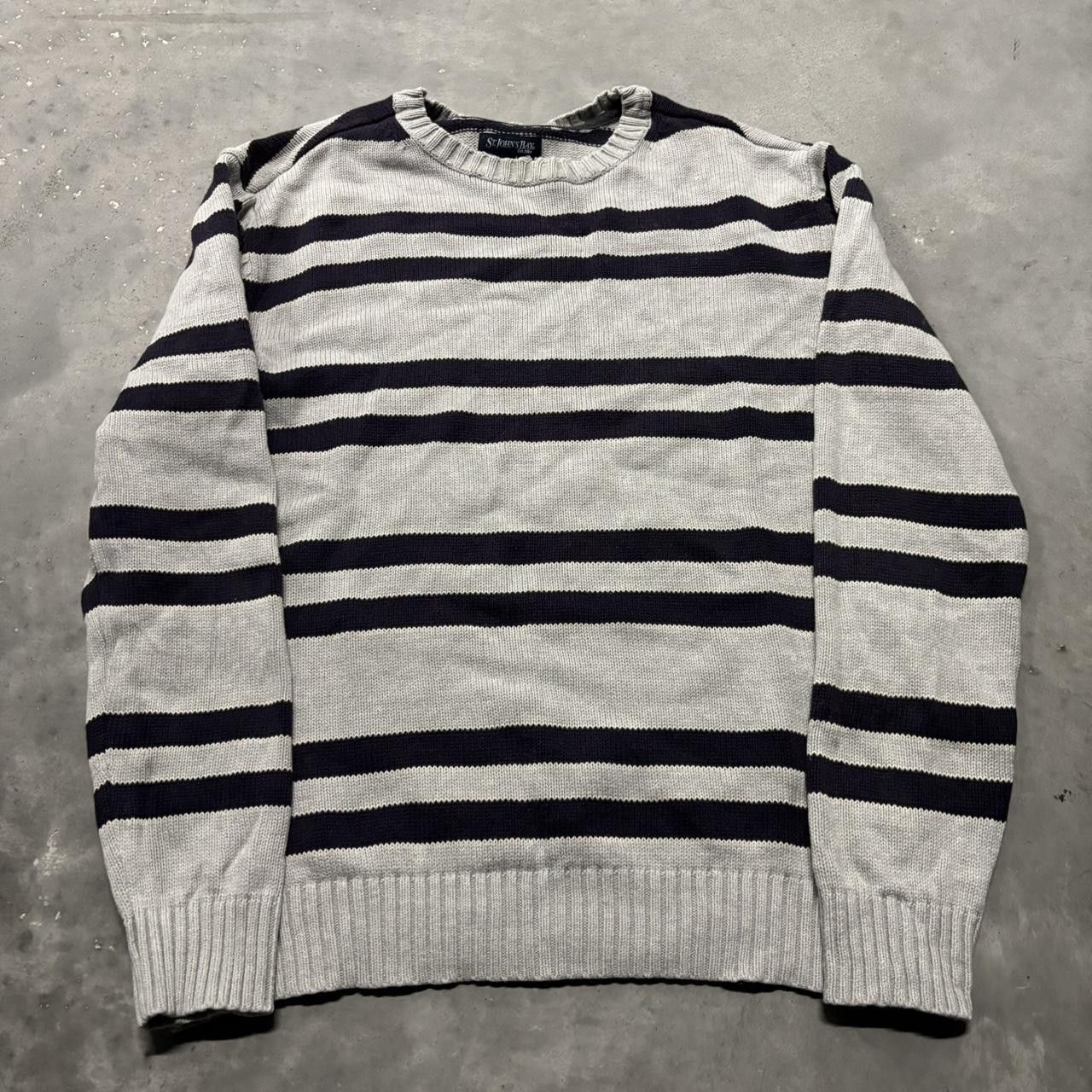 Japanese Brand × Vintage Crazy Vintage Y2K/2000s Grey Striped Essential Sweater! Size US S / EU 44-46 / 1 - 1 Thumbnail