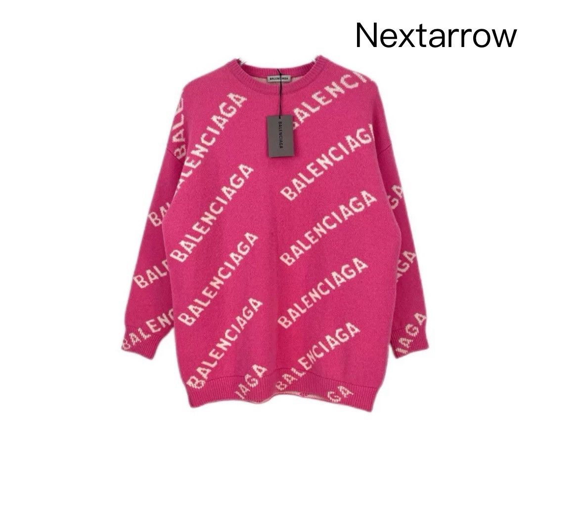 Balenciaga Balenciaga pink bullet screen wool sweater 2412-Nextarrow Size US XS / EU 42 / 0 - 1 Thumbnail