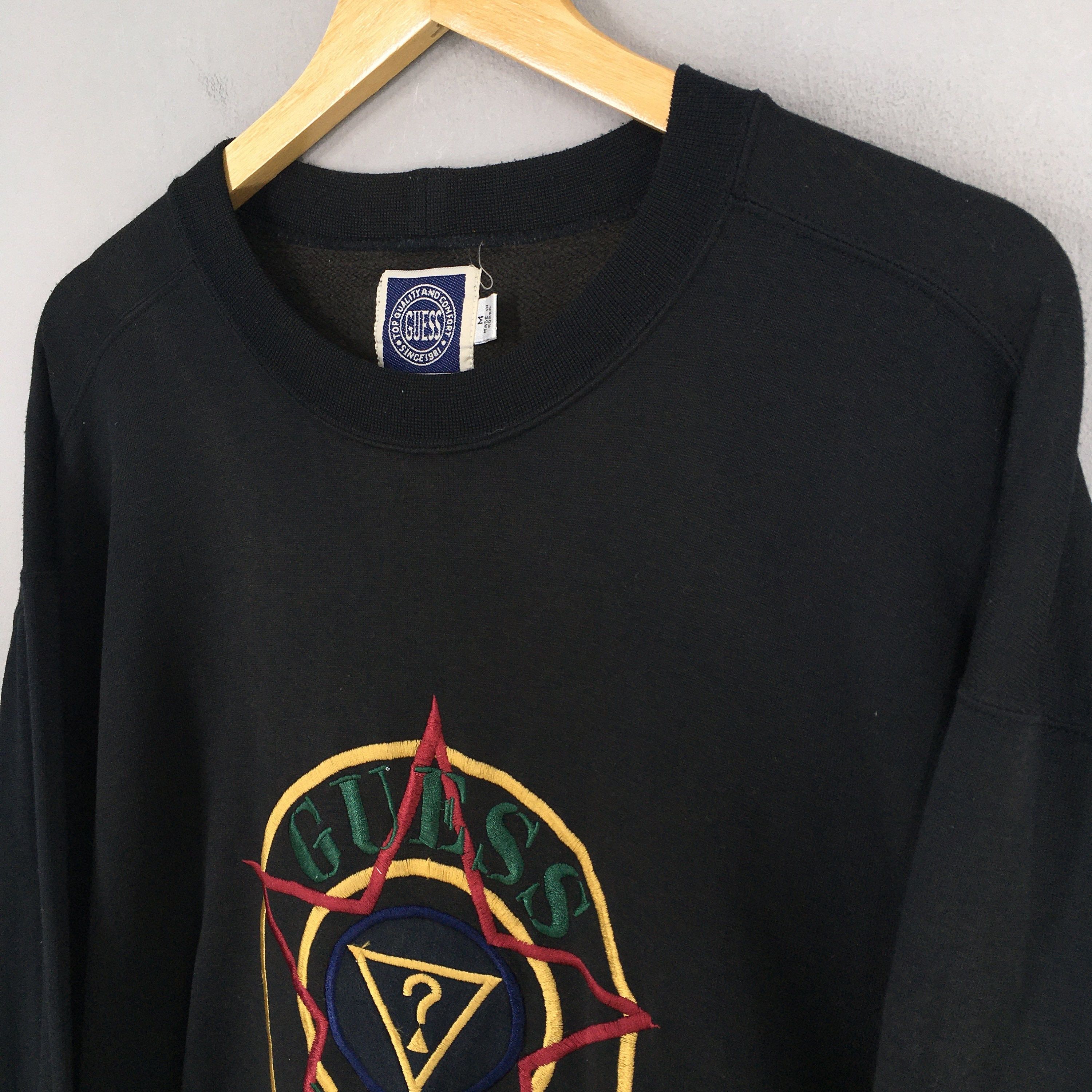 Guess Vintage 90's Guess Jeans Black Sweatshirt Medium Size US M / EU 48-50 / 2 - 3 Thumbnail