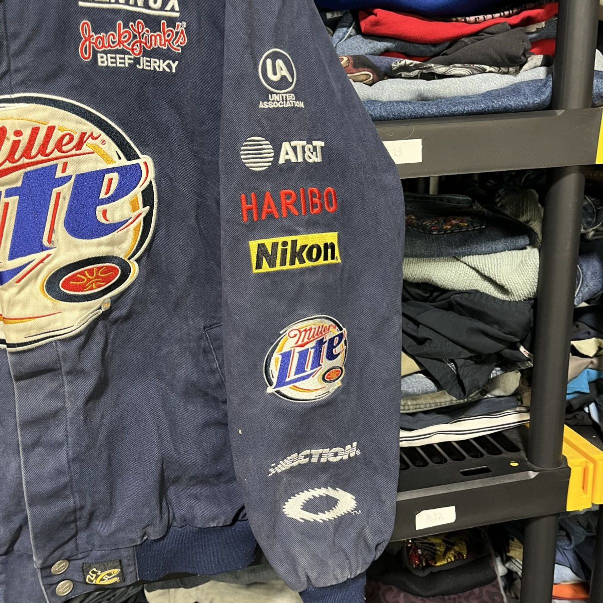 Chase Authentics VINTAGE MILLER LITE RUSTY WALLACE RACING JACKET 90s LARGE Size US L / EU 52-54 / 3 - 5 Thumbnail