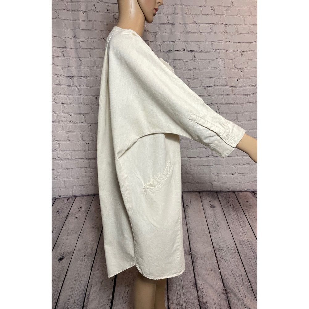 Bdg BDG Everly Dolman 3/4 Sleeve Cotton Denim White Mini Dress Size L / US 10 / IT 46 - 4 Thumbnail