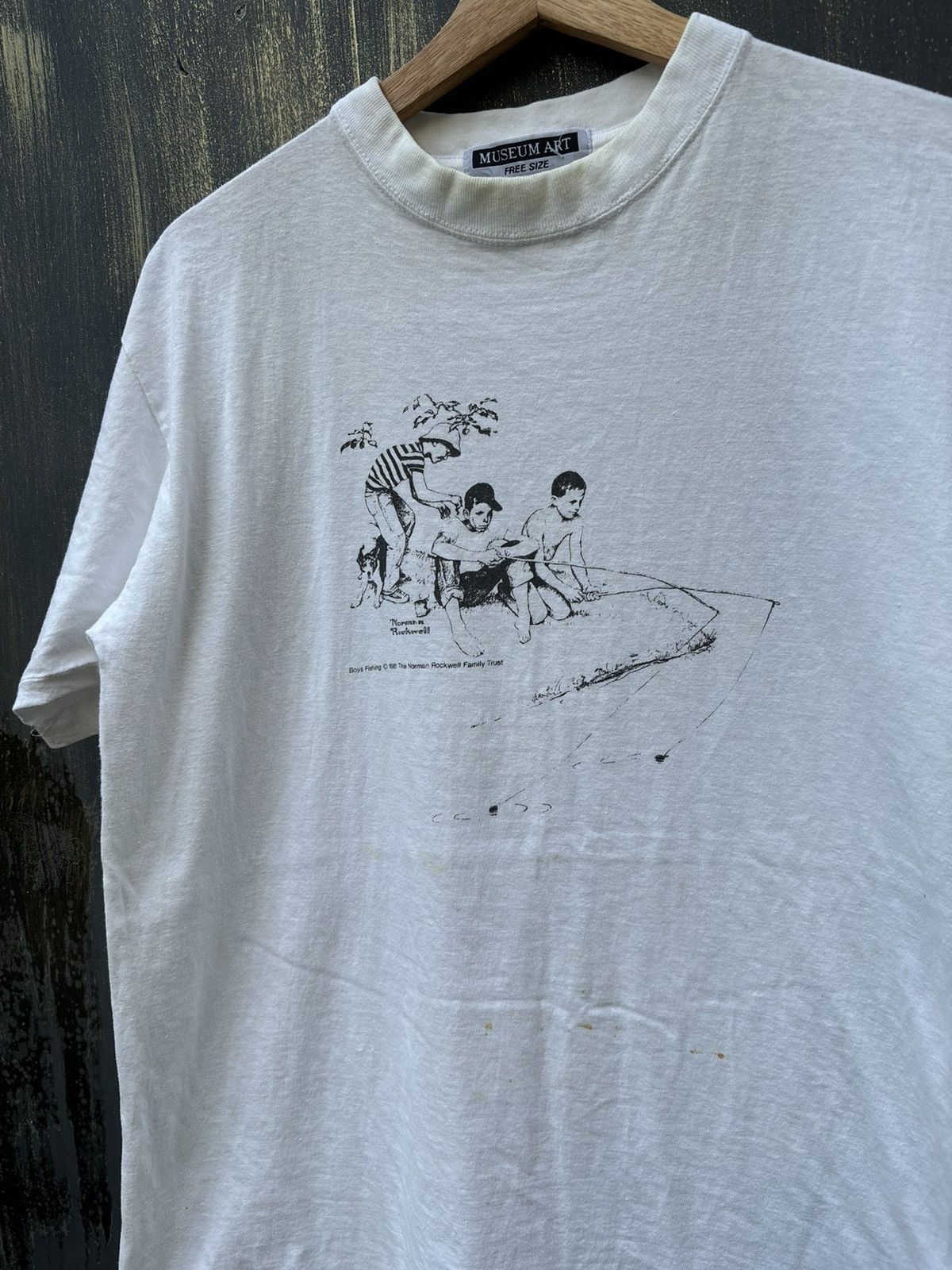 Vintage RARE! Vintage 90’s Norman Rockwell Fishing Boys Size US L / EU 52-54 / 3 - 1 Thumbnail