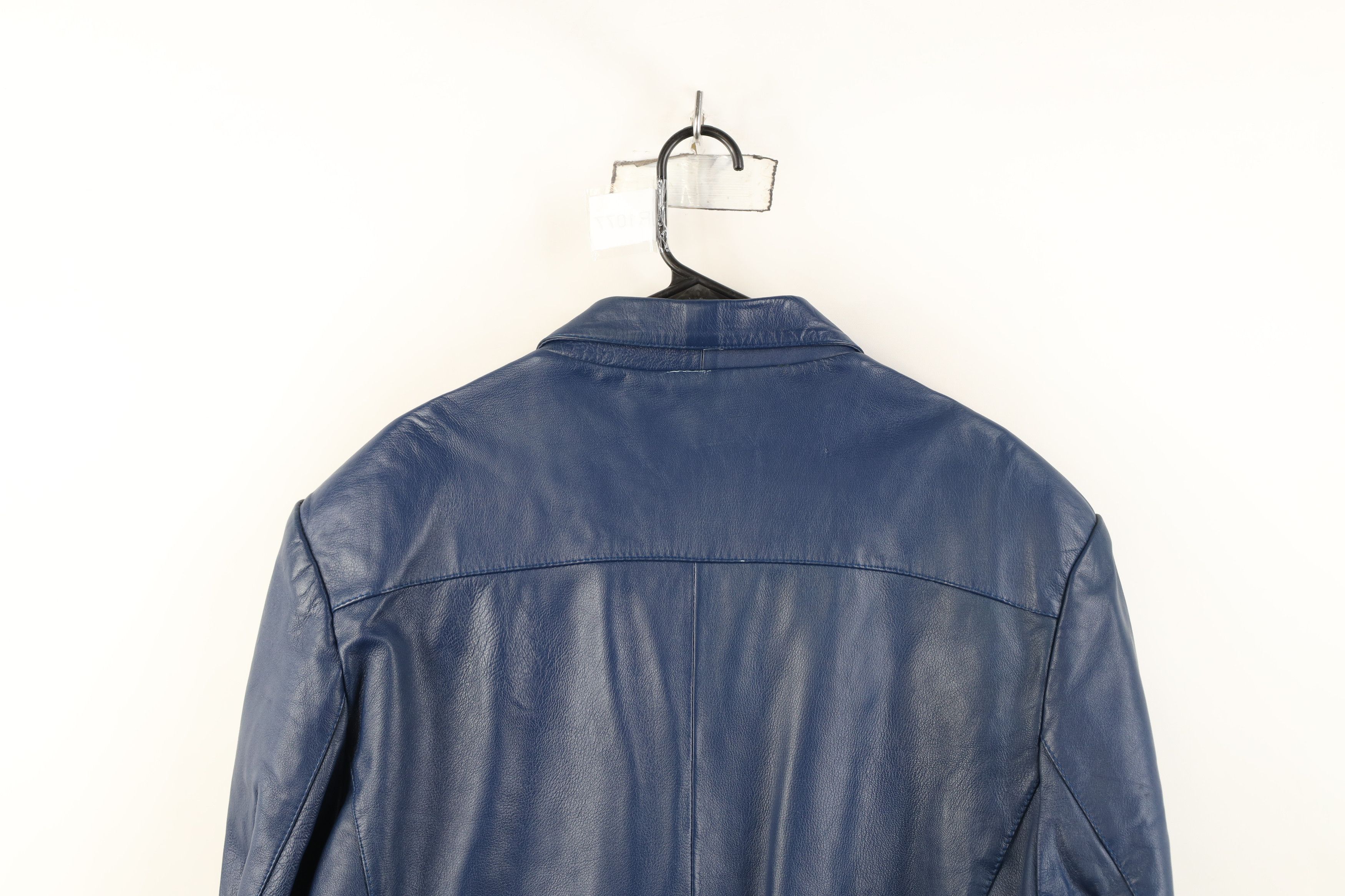 Vintage Vintage 90s Streetwear Leather Suit Coat Blazer Jacket Blue Size US M / EU 48-50 / 2 - 13 Thumbnail