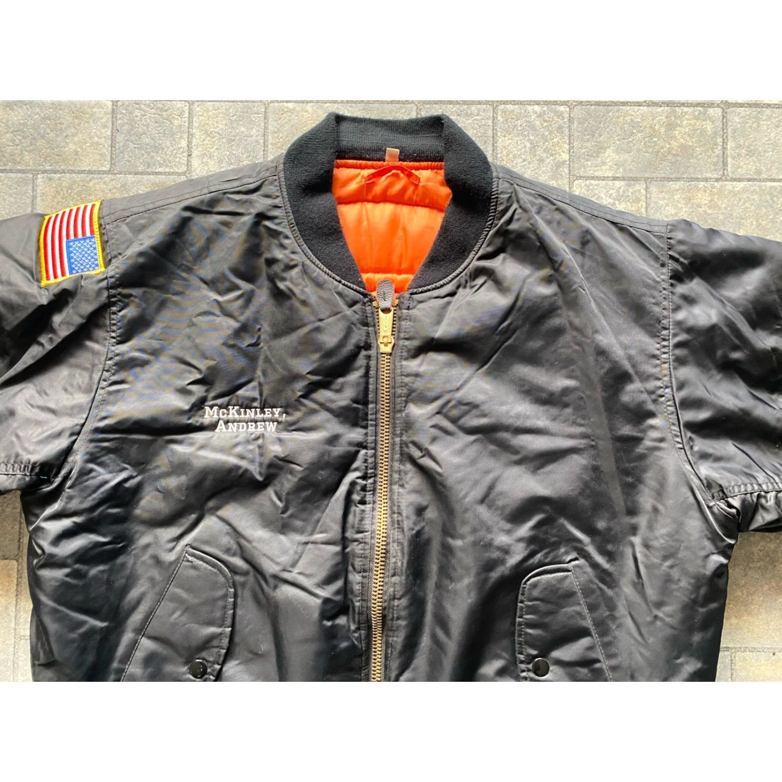 Rothco Rothco MA-1 Flight Flyers Jacket Black L Men’s Army Skull Flag United States Army National Nylon Jacket Size US L / EU 52-54 / 3 - 6 Thumbnail