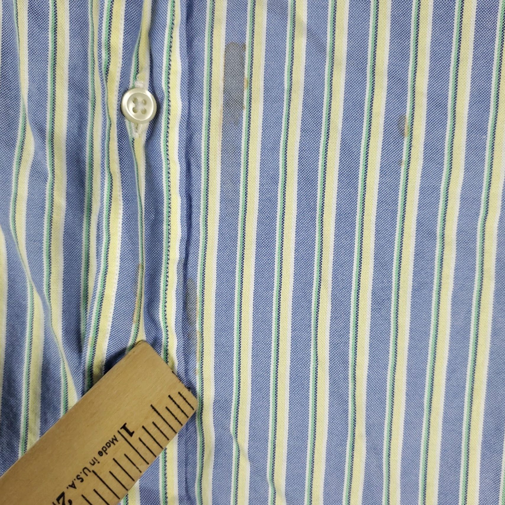 Ralph Lauren Ralph Lauren Shirt Mens 15.5 Blue Stripe Pony Dress Button Up Stained Size 42R - 5 Thumbnail