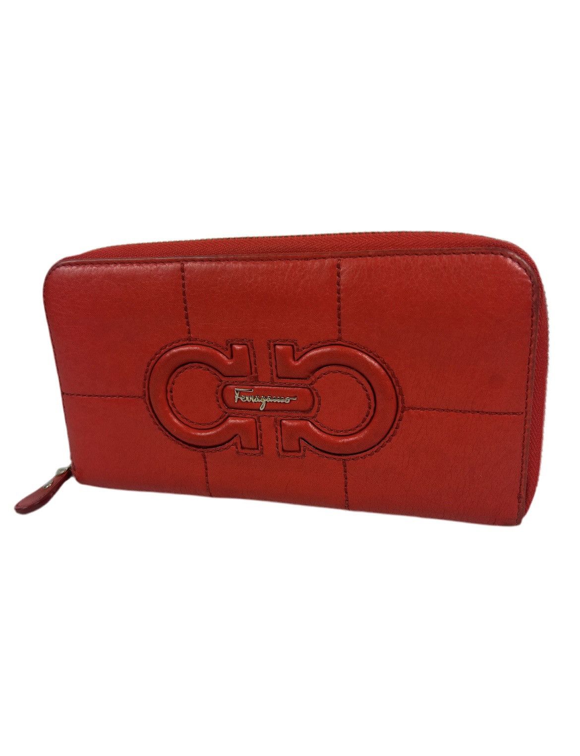 Salvatore Ferragamo Ferragamo Red Leather Zippy Wallet Size ONE SIZE - 1 Thumbnail