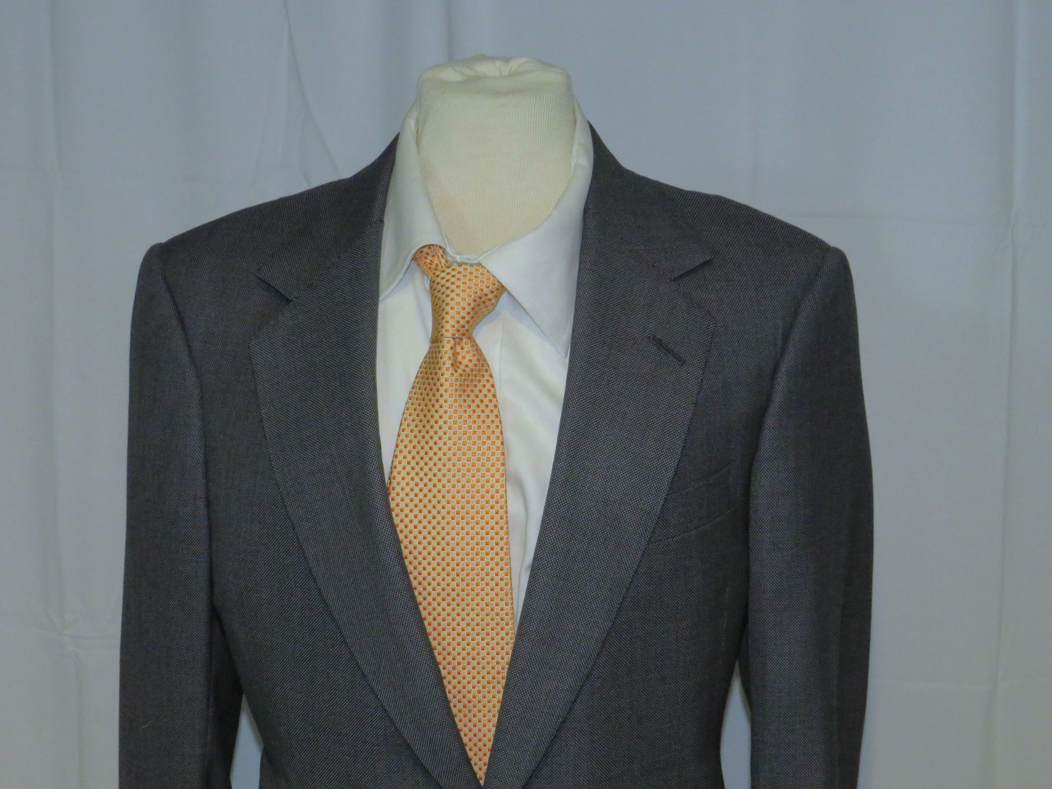 Huntsman Bespoke 2023 Gray Birdseye One Button Sport Coat 36S Size 36S - 2 Thumbnail