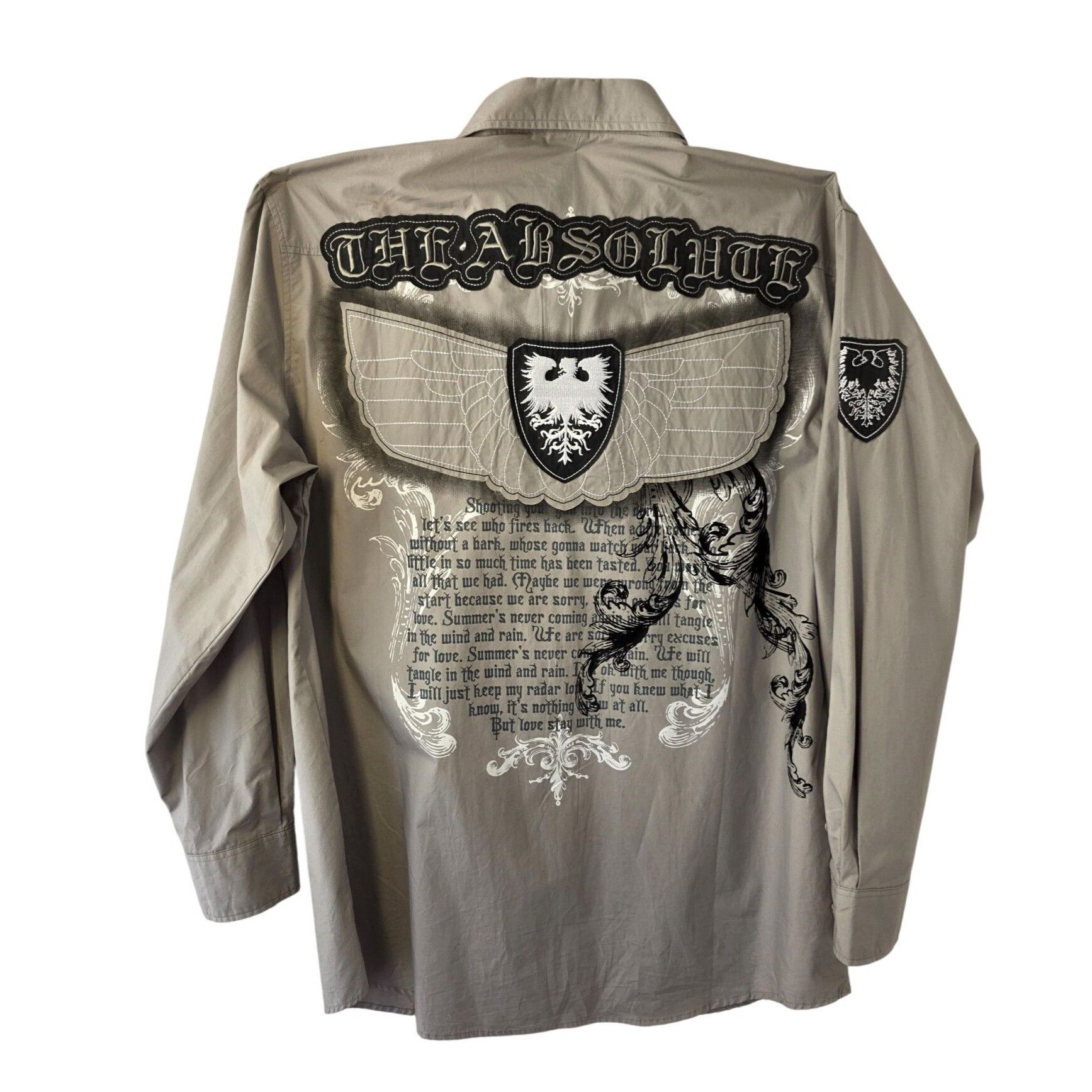 Other Russo Spirit Shirt Men 3XL Gothic Crest Wing Graphic Btn Up Size US XXL / EU 58 / 5 - 1 Thumbnail