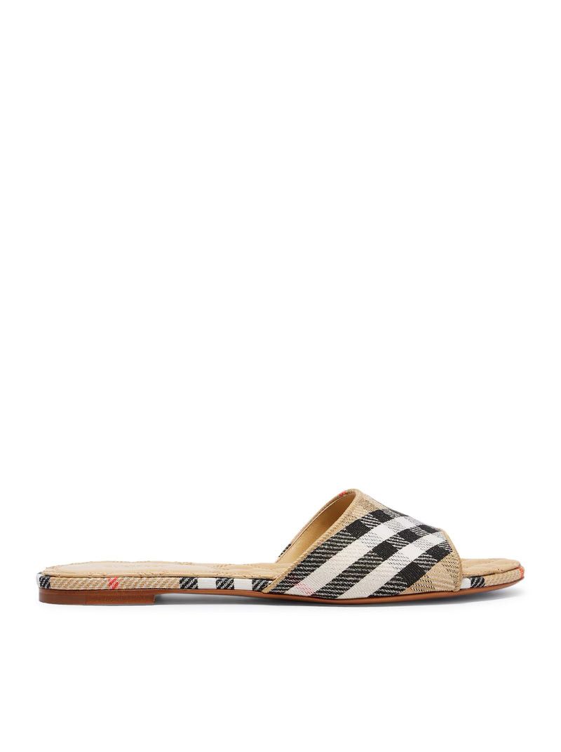 SLOANE CHECK SLIPPERS