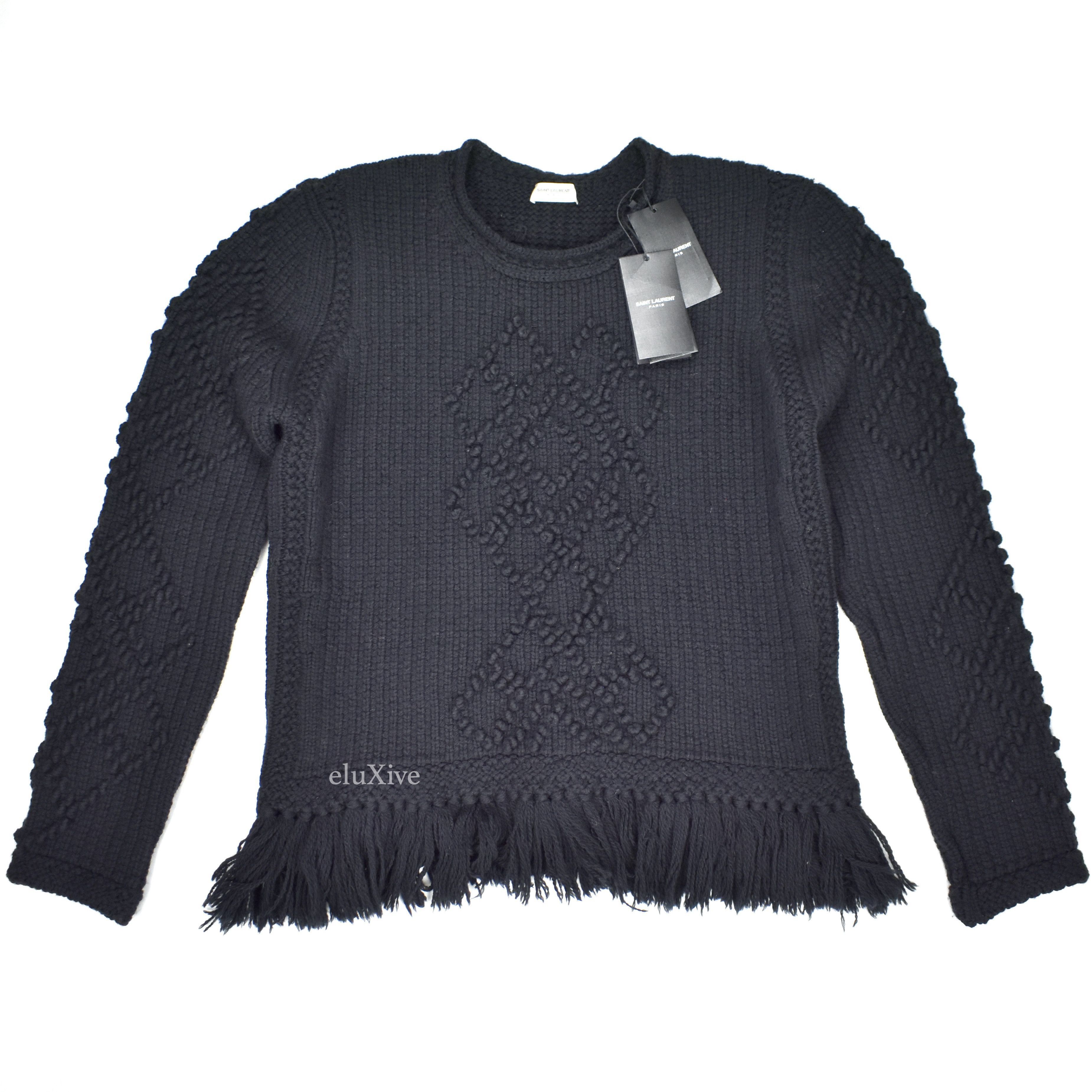 Saint Laurent Paris $2.7k Saint Laurent RUNWAY Black Heavy Wool Fringe Sweater Size US L / EU 52-54 / 3 - 1 Preview